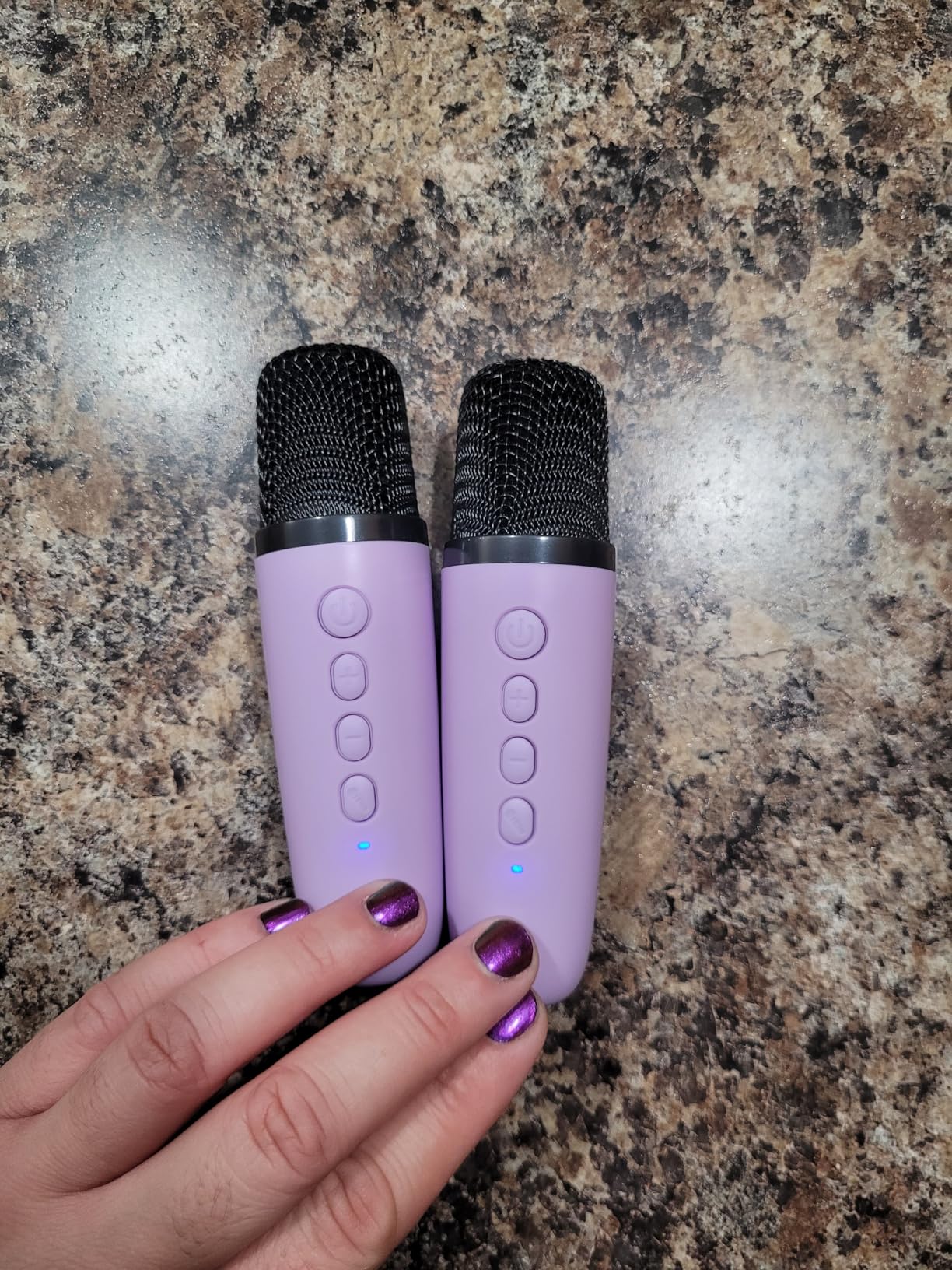 Mini Karaoke Machine,Portable Bluetooth Speaker with 2 Wireless Microphones customer photo 2