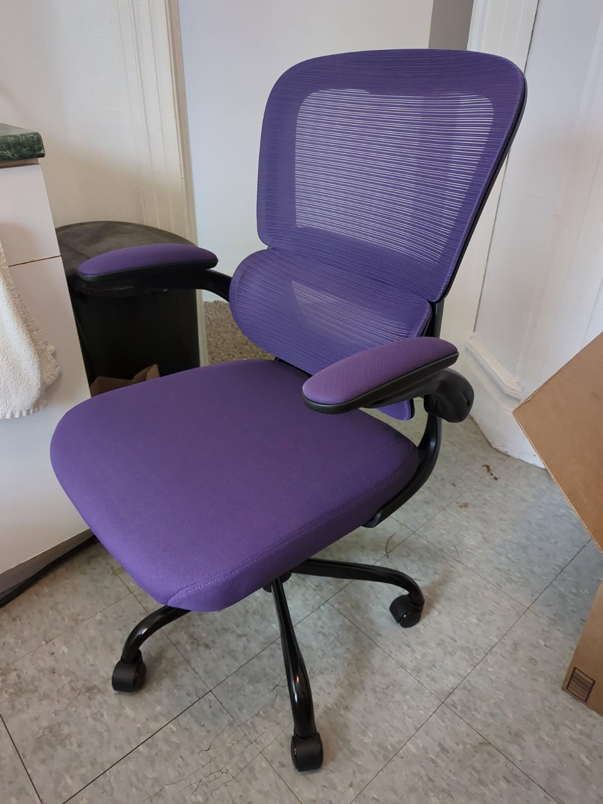 TRALT Office Chair - Ergonomic Desk Chair with Adjustable Lumbar Support, Mesh Computer Chair, Executive Chairs for Home Office Comfortable Lumbar Support (Black) customer photo 1