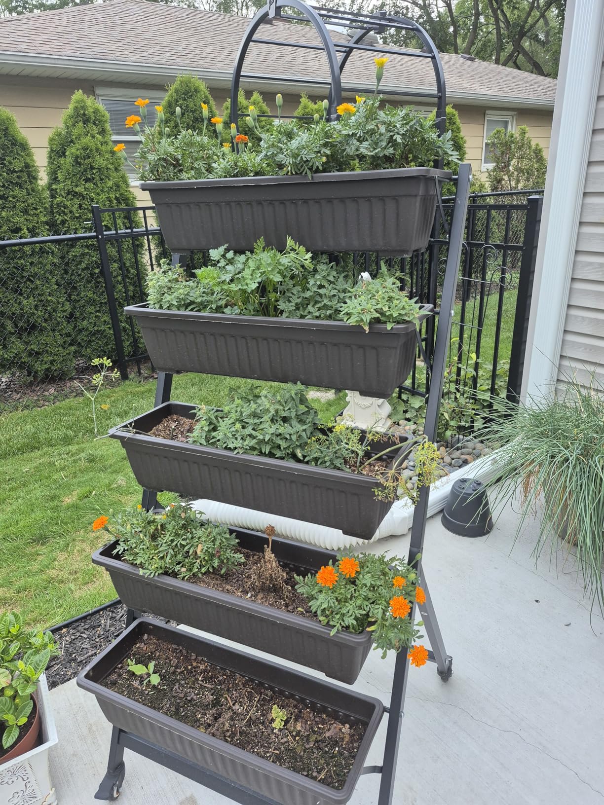 G TALECO GEAR Vertical Garden Planter, 5 Tiers Vertical Raised Garden Bed Metal Elevated Herb Planter Box Vegetable Flower Planters for Patio Deck Outdoor Indoor customer photo 2