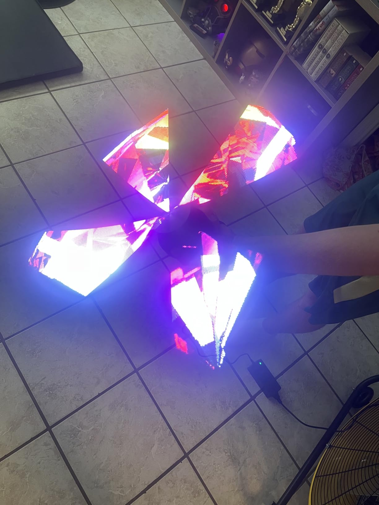 3D Hologram Fan, 70CM 3D Hologram Led Fan Projector, Holographic Fan Splicing Advertising, with Wifi+Bluetooth+Remote Control, Cool Display of Logo and Product, Easy To Move and Disassemble customer photo 2