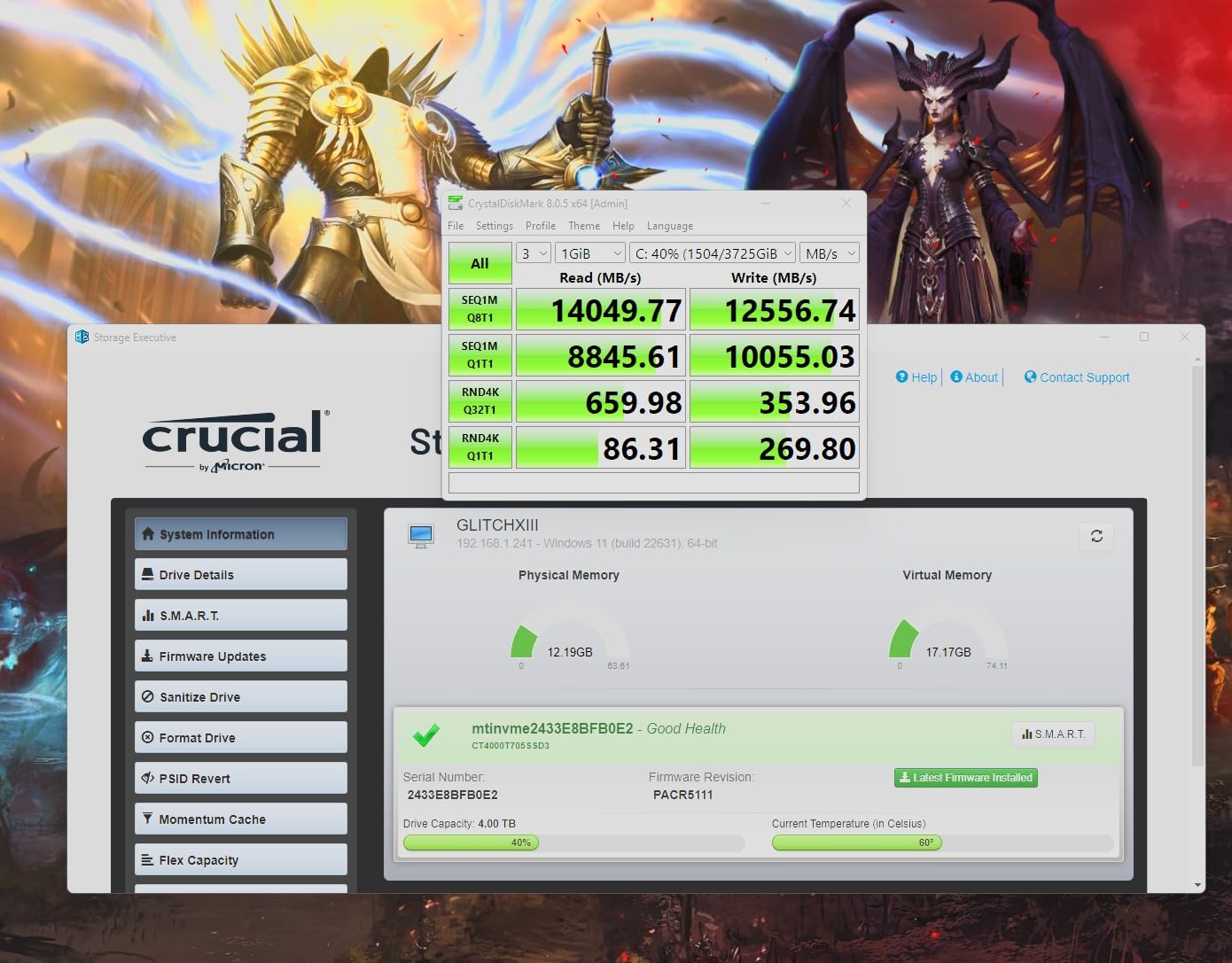 Crucial T705 PCIe Gen5 NVMe 2TB SSD, Up to 14,500MB/s, TLC NAND, Intel & Ryzen Compatible, for Hardcore Gaming & High-Speed Storage, Solid State Drive, Includes 1Mo Adobe CC - CT2000T705SSD3 customer photo 1