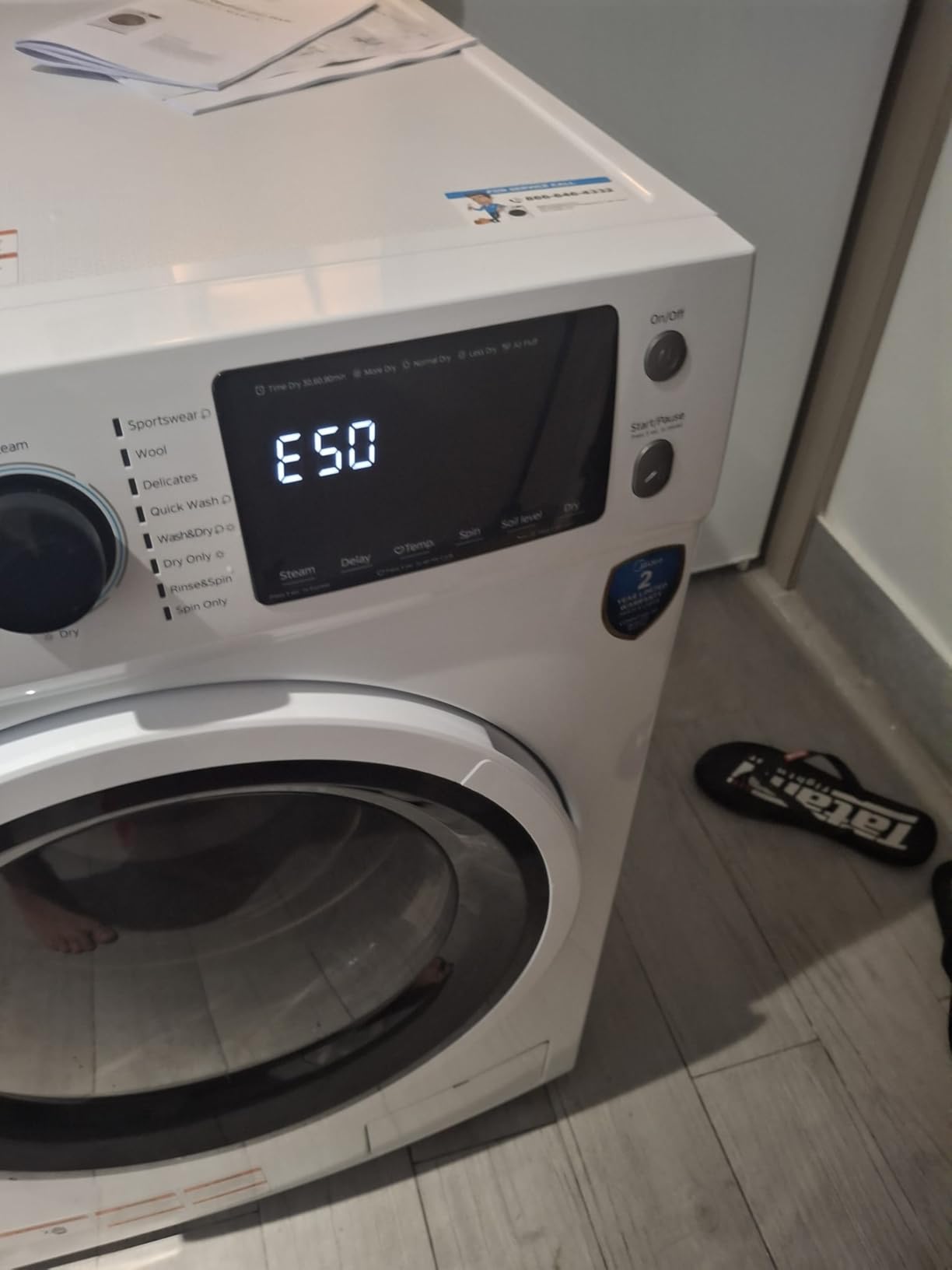 24 Inch All-in-One Front Load Washer Dryer Combo, 2.7 Cu.ft 26lbs Ventless Full-Automatic Washing Machine with Steam Care, Overnight Dry, 1400 RPM 16 Wash Cycles, White customer photo 2