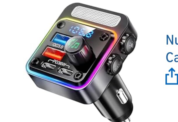 Nulaxy 54W Bluetooth 5.3 Car Adapter, FM Transmitter 4-Port Fast Charging customer photo 2