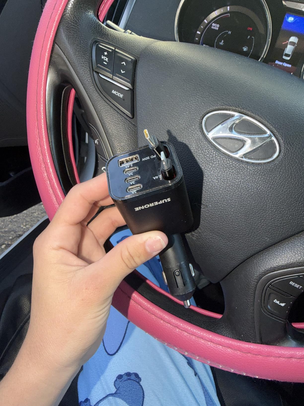 SUPERONE Retractable Car Charger, 99W Car Phone Charger with Cables Fast Charging customer photo 2