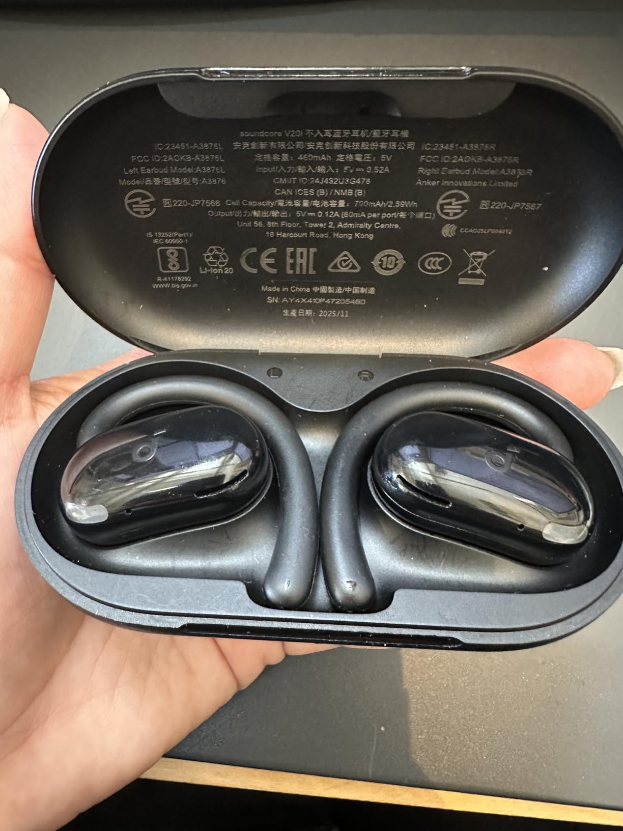 Soundcore V20i by Anker Open Ear Earbuds, Open Ear Headphones True Wireless | Adjustable Hooks, Ultra-Comfort, Snug Fit, Power Sound, Clear Calls, IP55, 36H Playtime, Bluetooth 5.4, Multipoint Connection customer photo 1