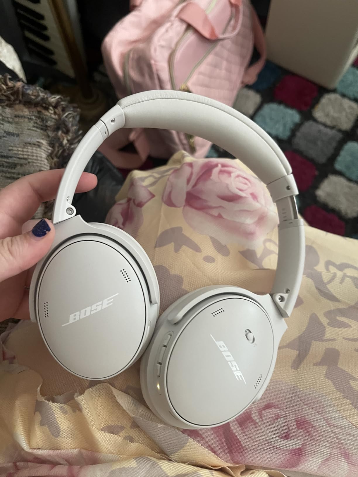 Bose QuietComfort Headphones - Wireless Bluetooth Headphones, Active Over Ear Noise Cancelling and Mic, USB-C Charging, Deep Bass, Up to 24 Hours of Playtime, Sandstone customer photo 2