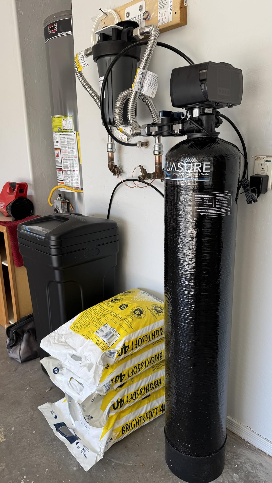 Aquasure Harmony Series 72,000 Grains Whole House Water Softener Bundle with Automatic Digital Control Head and Triple Purpose Sediment/Carbon/Zinc Filter System customer photo 2