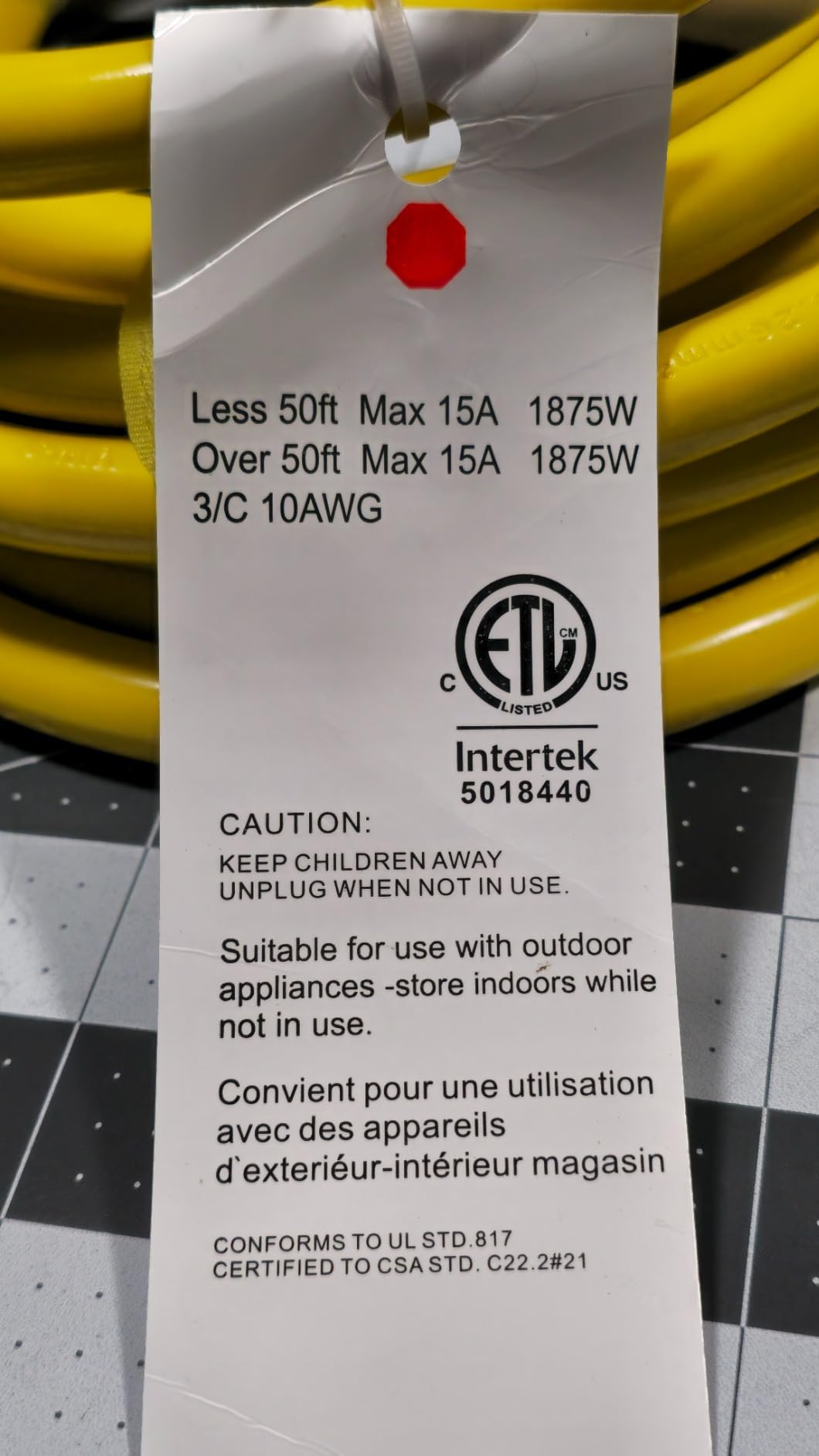 PlugSaf 50 FT 10 Gauge Outdoor Extension Cord with Multiple Outlets Light Indicator, Flexible 3 Outlet Weatherproof Heavy Duty Extension Cord Waterproof Yellow, 15A 1875W 10AWG SJTW, ETL Listed customer photo 1