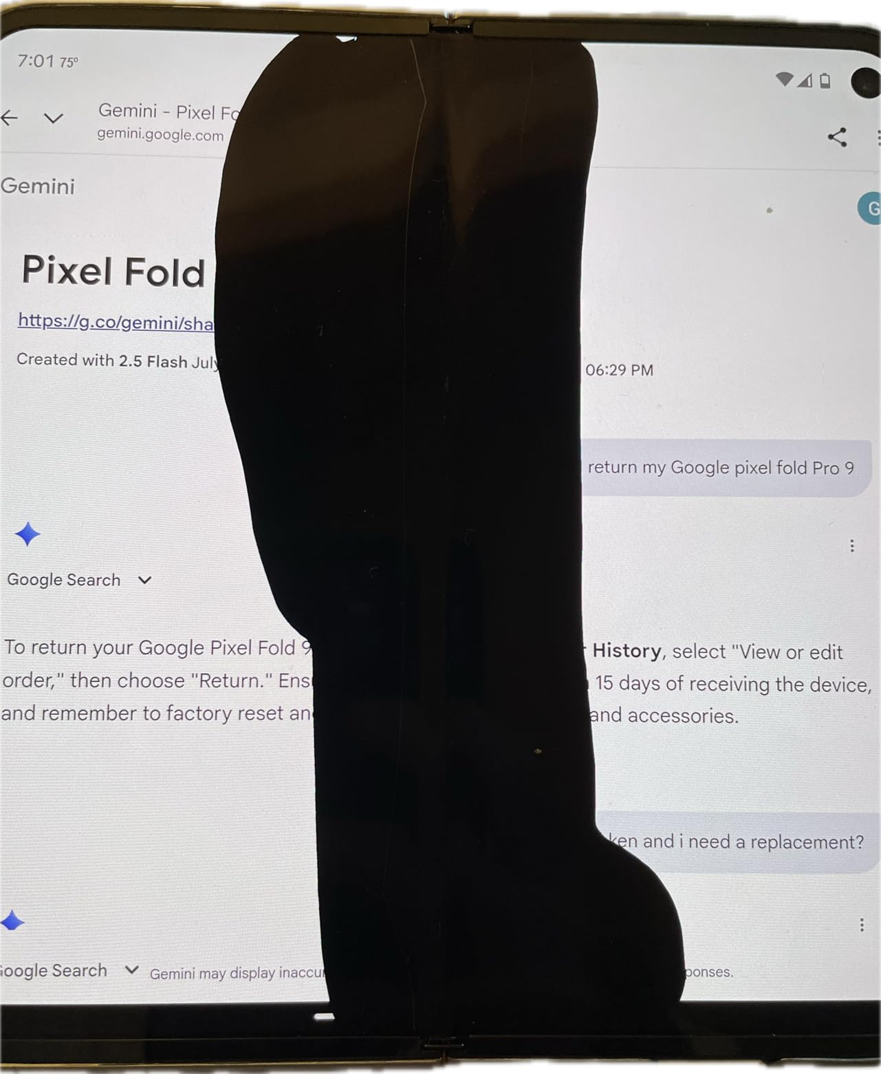 Pixel 9 Pro Fold - Unlocked Android Smartphone with Gemini - Advanced Triple Rear Camera System - Foldable Display - Hands-Free Video - Obsidian - 256 GB customer photo 1