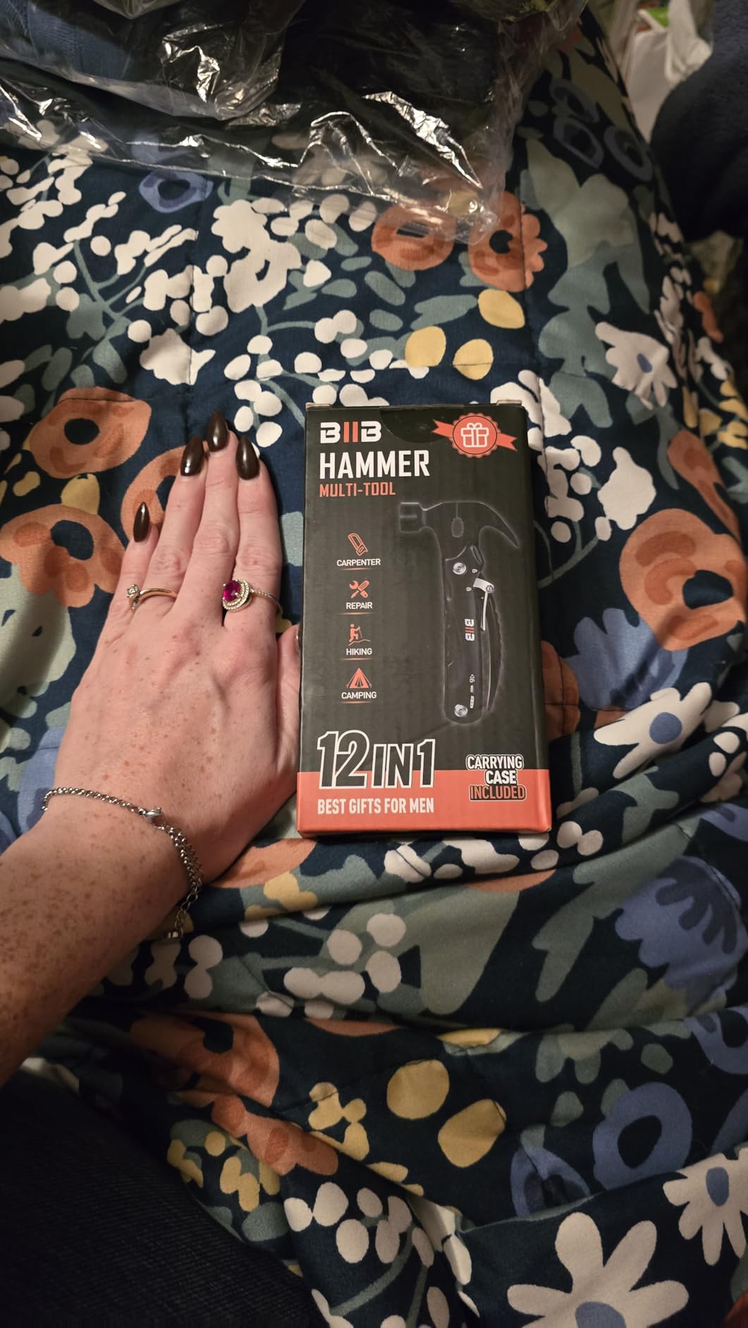 BIIB Fathers Day Dad Gifts from Daughter Son Wife, 13 in 1 Hammer Multitool Camping Accessories, Gifts for Men, Fathers Day Gift for Husband Dad Grandpa, Birthday Gifts for Men, Camping Survival Gear customer photo 2