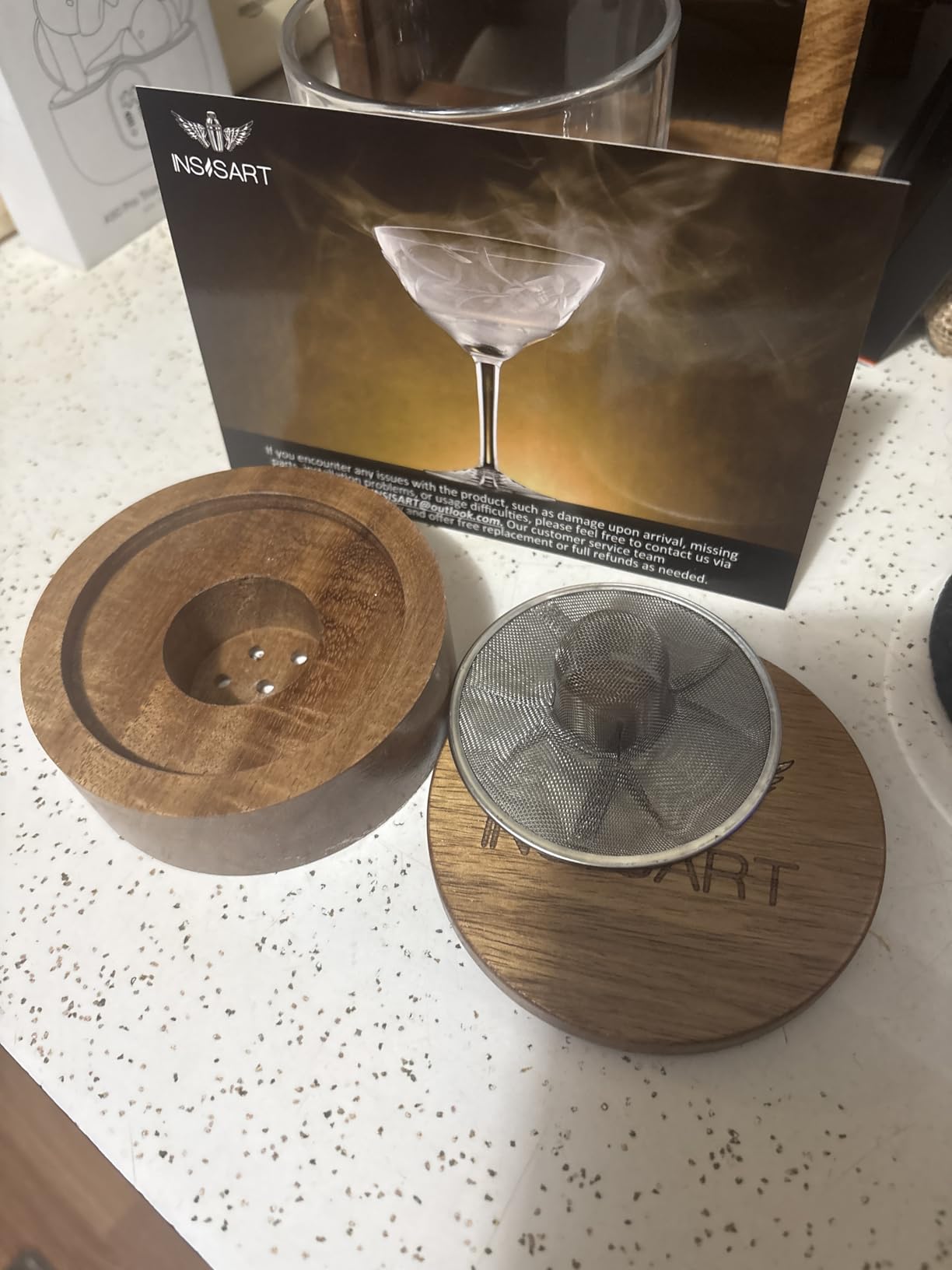 Whiskey Smoker Kit with Charred Wood Barrel - Cocktail Smoker with Torch & 6 Premium Wood Chips for Old Fashioned & Whiskey customer photo 2