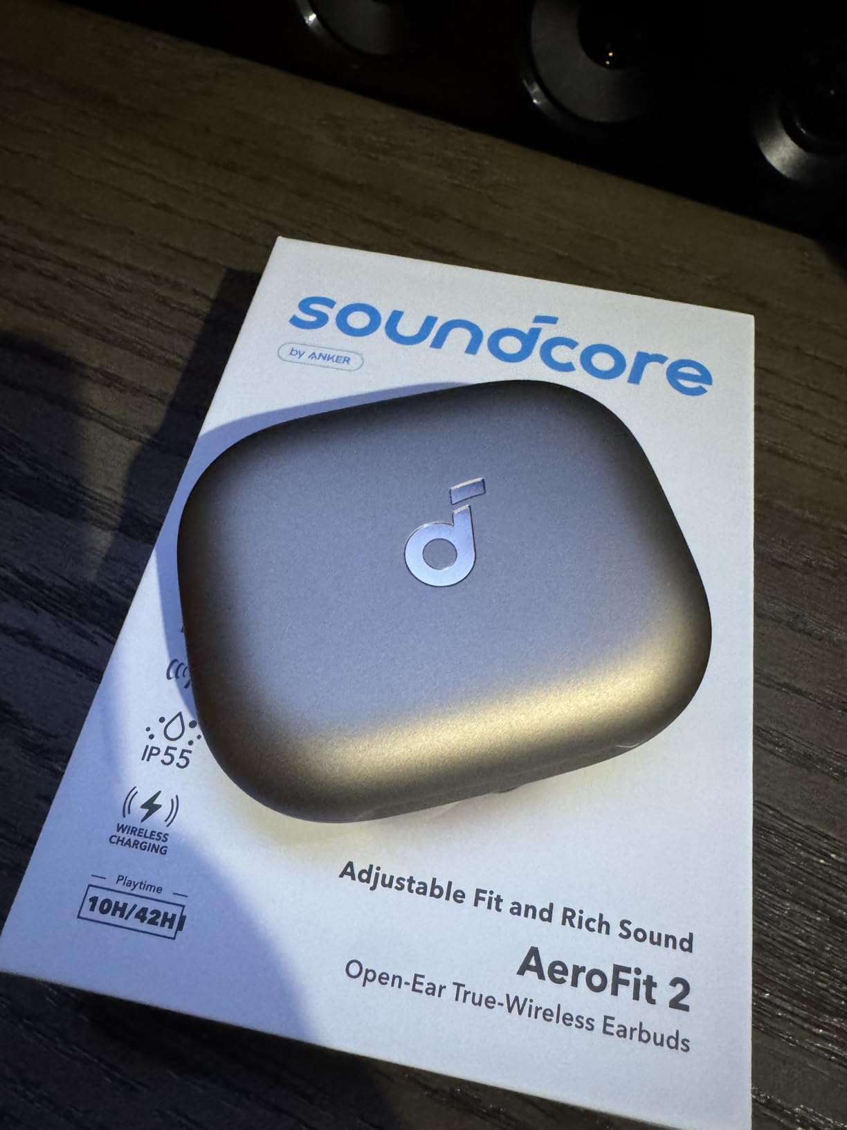 soundcore AeroFit 2 by Anker, Open-Ear Headphones, Real-Time Translation Earbuds, 4 Adjustable Positions for Every Ear Size, 2x Richer Bass, Hi-Res, 42H Playtime, IP55, AI Clear Calls, Wireless Charging customer photo 1