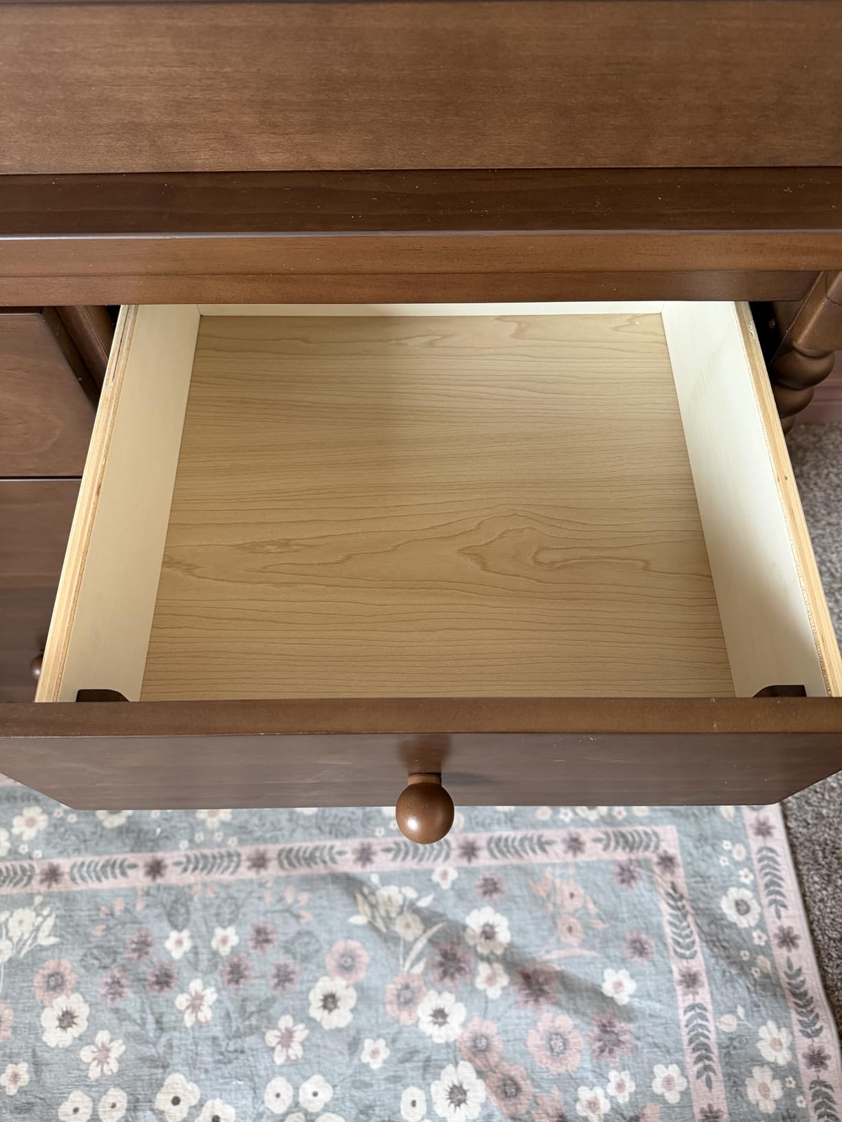 Delta Children Saint 4 Drawer Dresser with Changing Top and Interlocking Drawers, Teak Brown customer photo 1