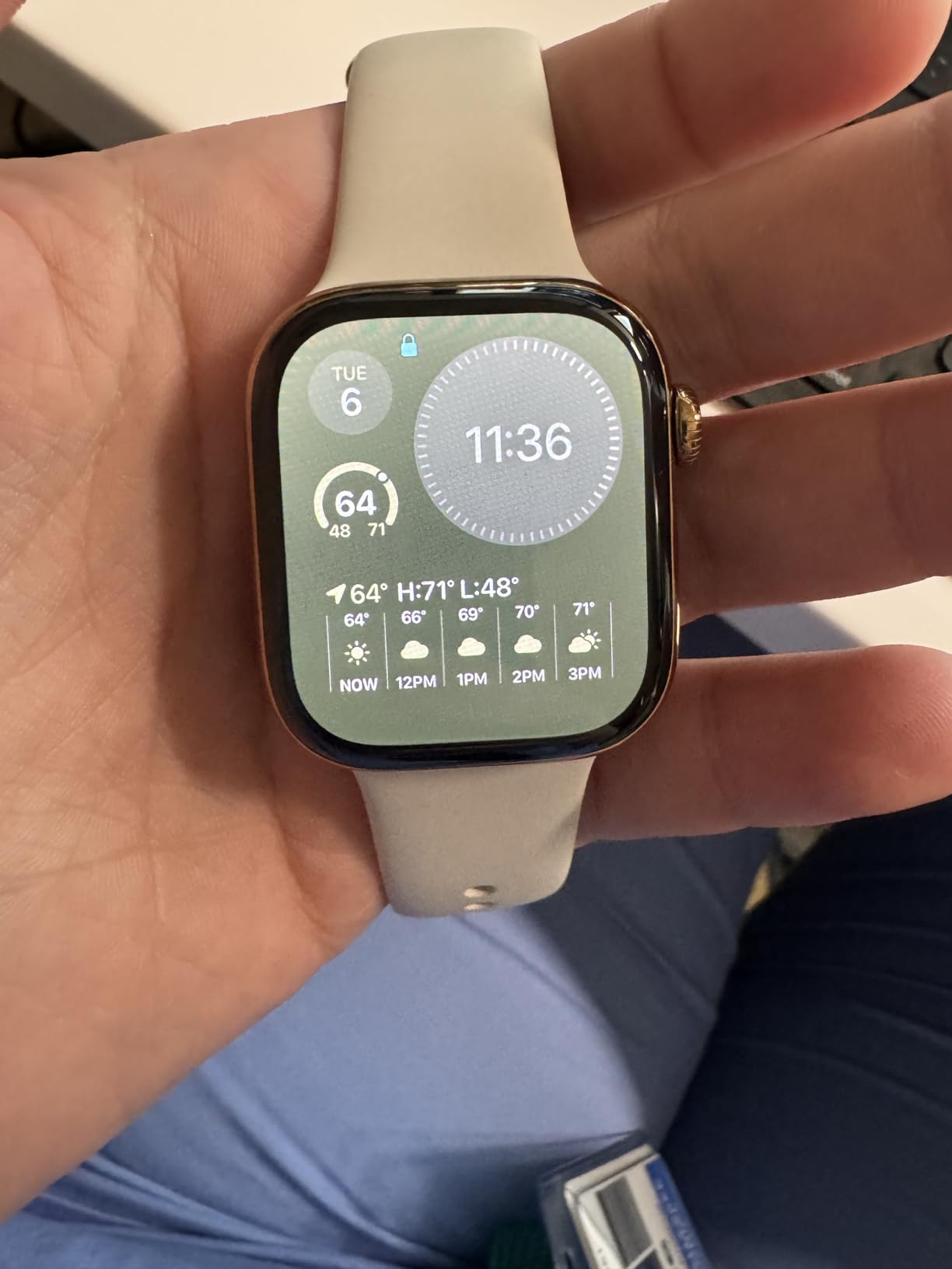 Apple Watch Series 10 [GPS + Cellular 46mm case] Smartwatch with Gold Titanium Case with Gold Milanese Loop - M/L. Fitness Tracker, ECG App, Always-On Retina Display, Carbon Neutral customer photo 1