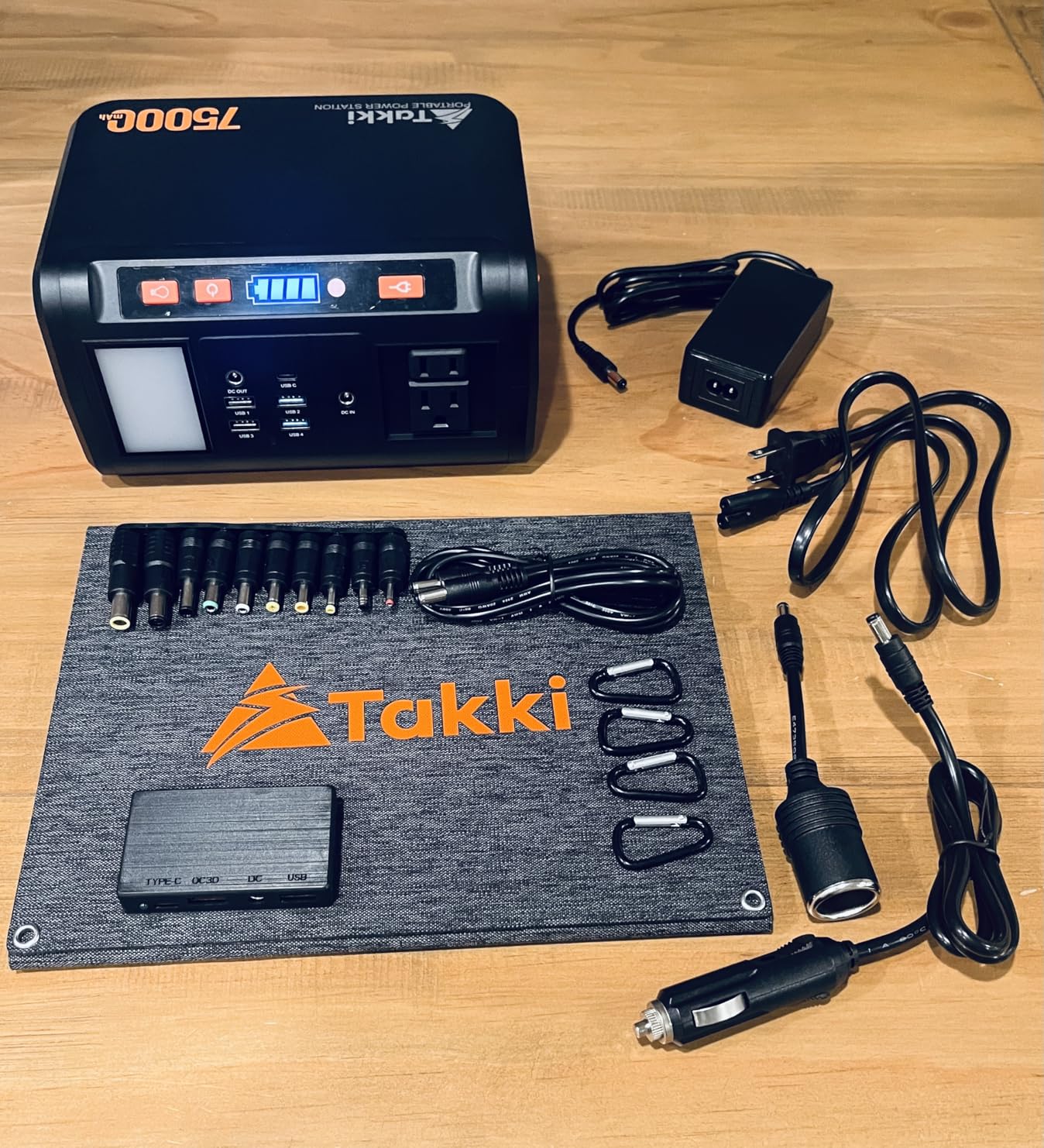 Takki Solar Generator 120W Peak Portable Power Station with 21W Solar Panel 88.8Wh Battery Power Bank with 110V AC Outlet for Camping RV Tent Home Outages Emergency customer photo 2