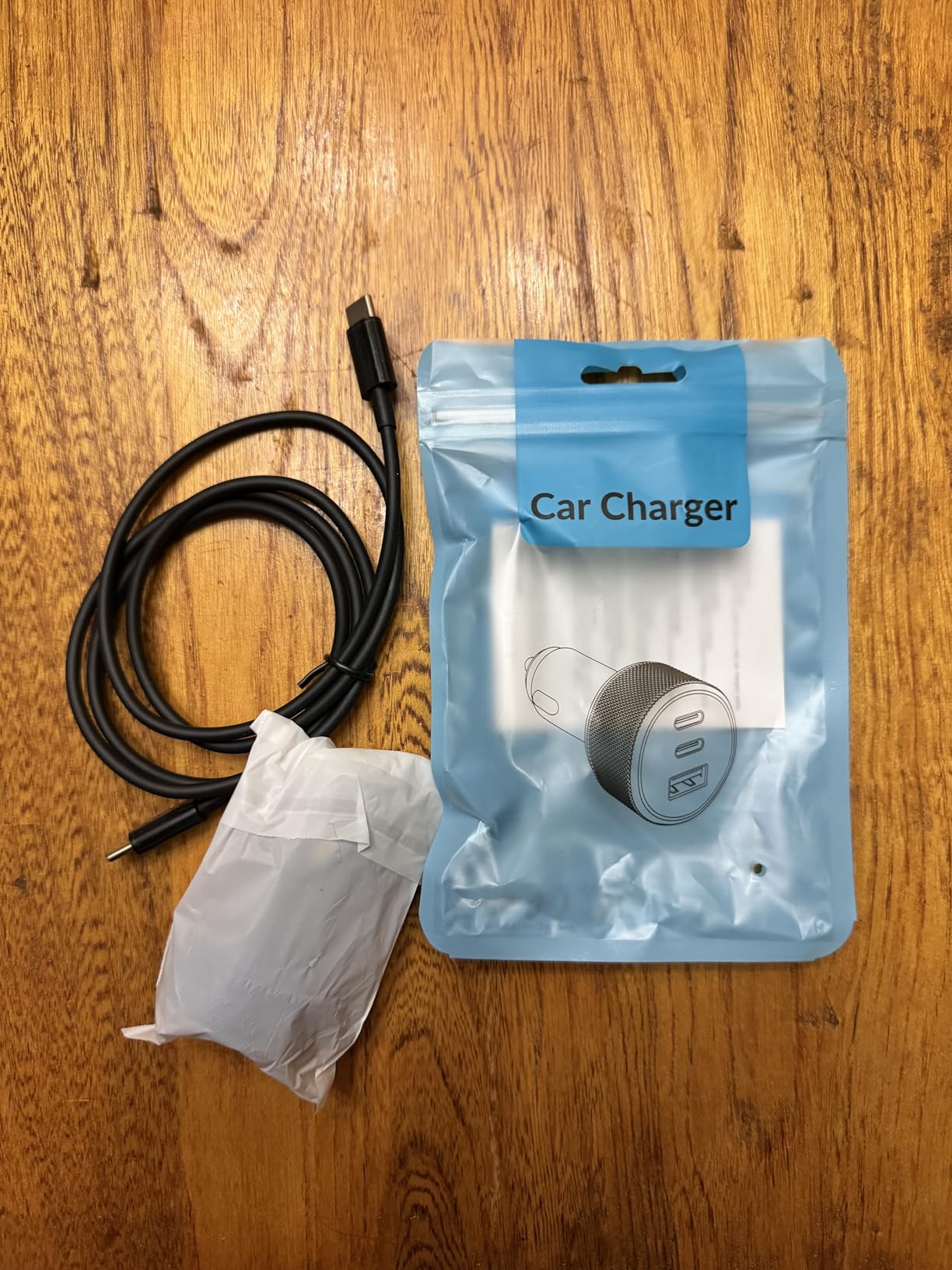 67W 3-Port Super Fast Type C Car Charger USB C with 3FT USB-C Cable customer photo 2