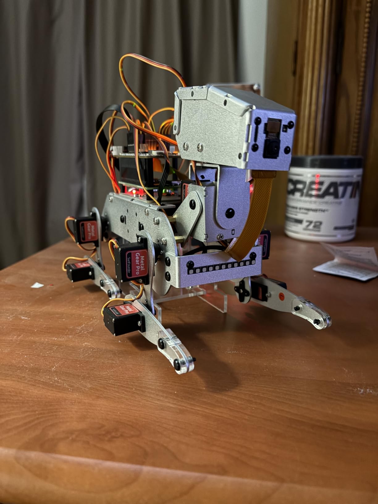 SunFounder AI Robot Kit with Raspberry Pi Zero 2 W+32G TF Card, ChatGPT-4o Enabled with Voice Command & Video Recognition, App Control, FPV, 12 Servos, Gyroscope, Camera, Mic customer photo 1