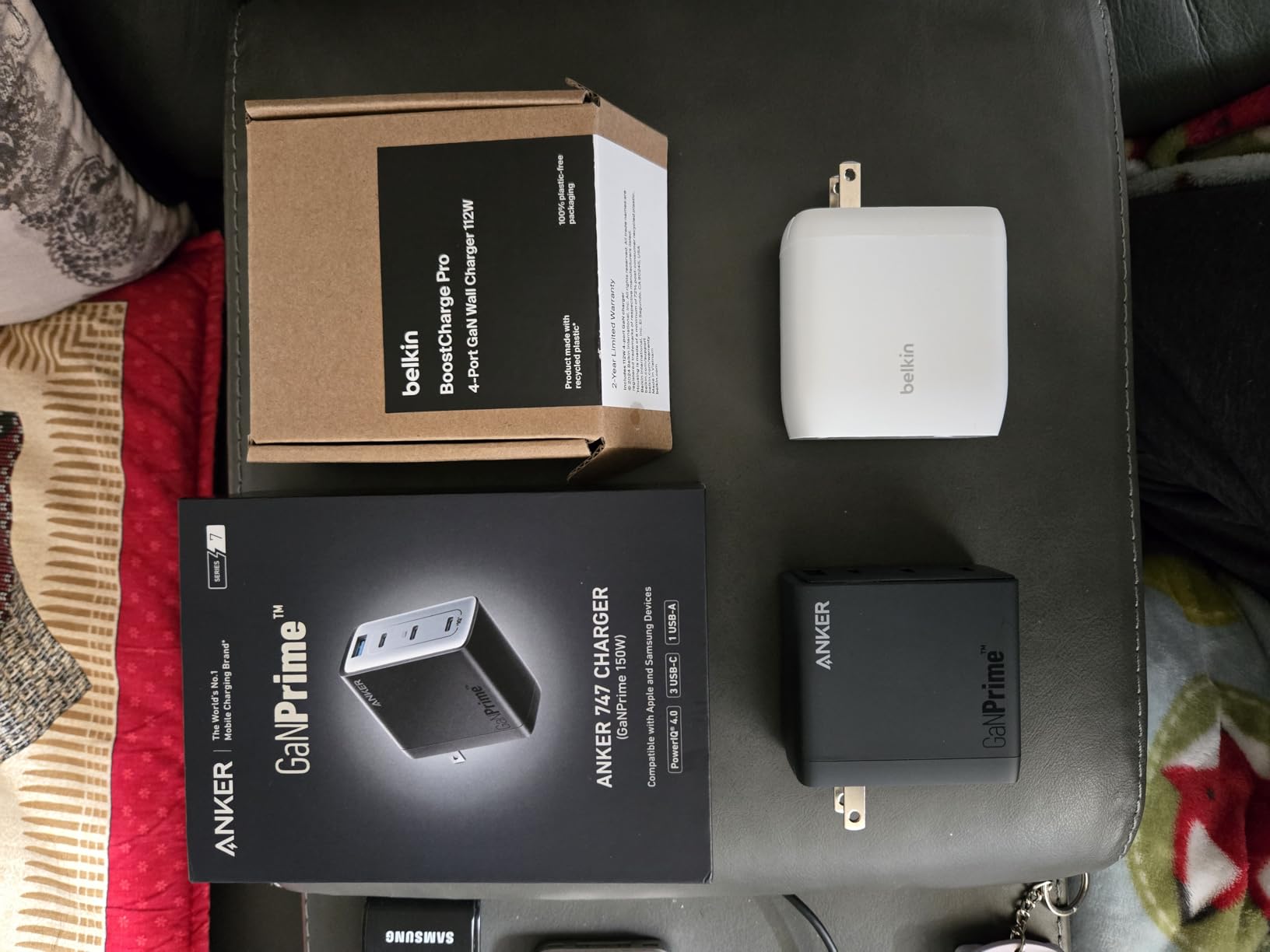 Belkin 112W 4-Port GaN USB C Charger Block, USB-C Power Delivery Super Fast Charging & USB-A Port, MacBook, Samsung Galaxy S26, Apple iPhone 17, Air, iPad, Google Pixel, Nintendo Switch 2, etc., White customer photo 1