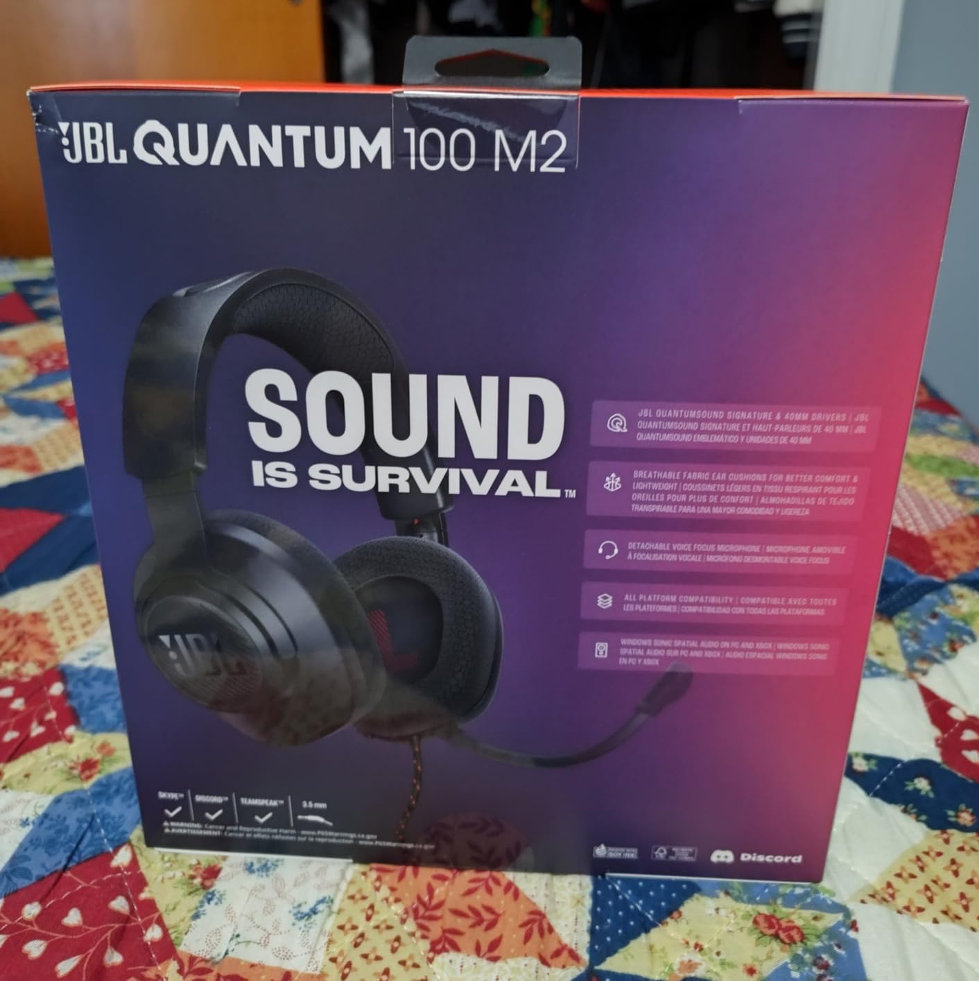 JBL Quantum 100M2 - Wired Over-Ear Gaming Headset with omnidirectional, Detachable mic with Mute Option and Fabric-Covered Memory Foam Ear Cushions, Compatible with All Platforms (Black) customer photo 1
