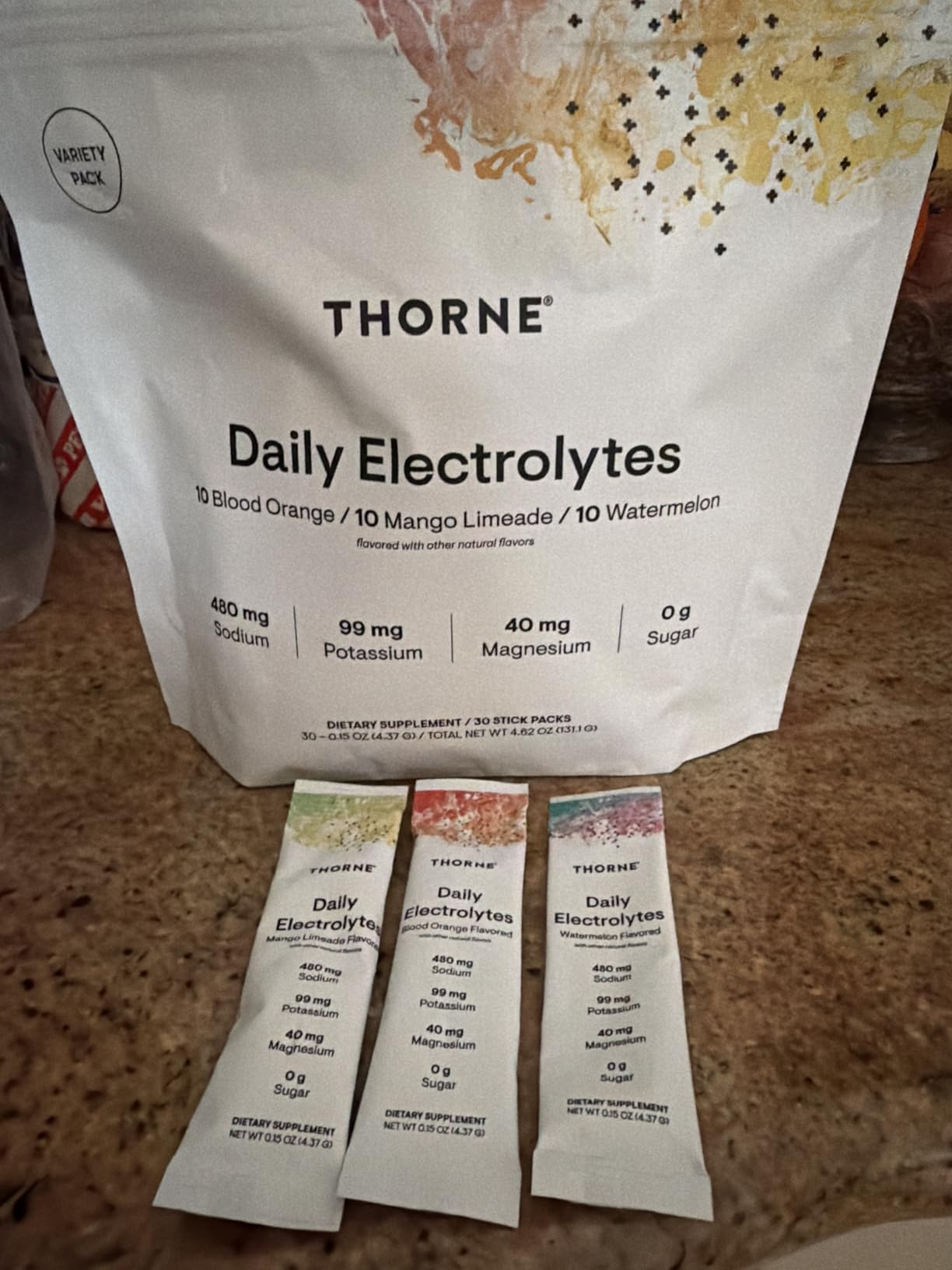THORNE - Daily Electrolytes - Zero Sugar & Low-Calorie Electrolyte Powder Drink Mix - Flavors Derived from Natural Sources - NSF Certified for Sport - Variety - 30 Stick Packs customer photo 2
