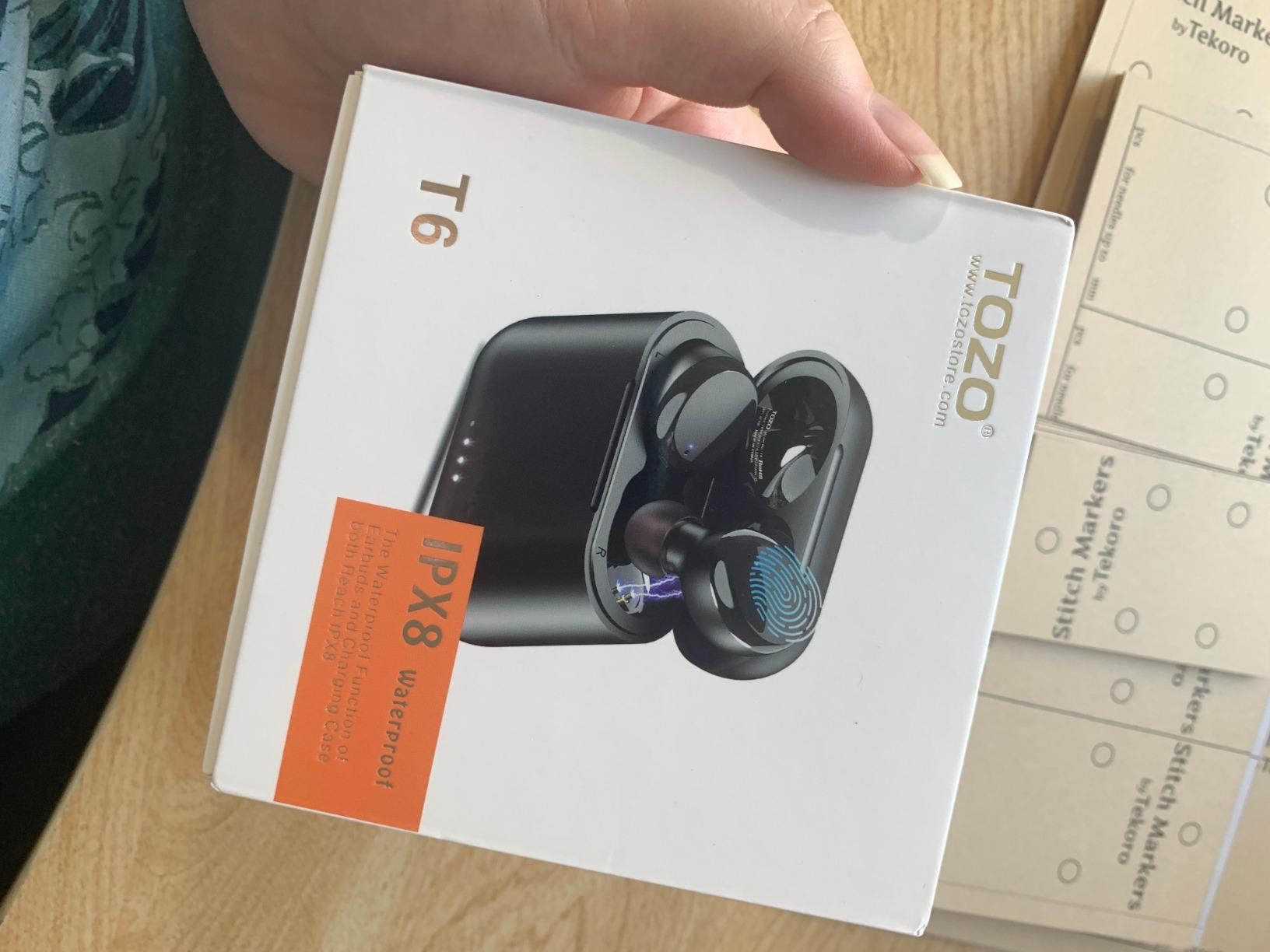 TOZO T6 Wireless Earbuds, Bluetooth Ear Buds, Stereo Sound in Ear Headphones, 50 Hours Playtime, AI Clear Call, Wireless Charging Case, APP Customizable EQs, IPX8 Waterproof Earphones customer photo 2