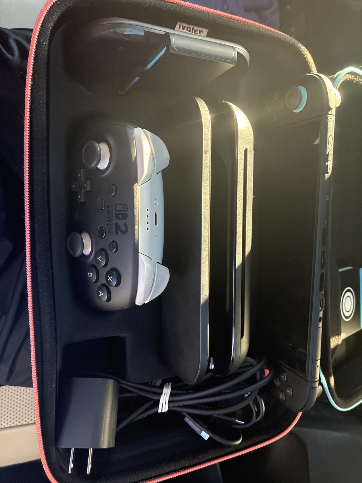 ivoler Carrying Storage All in One Case for Nintendo Switch 2 (2025), Portable Travel All Protective Hard Messenger Bag Soft Lining 20 Games for Switch 2 Console Pro Controller Accessories Black customer photo 2