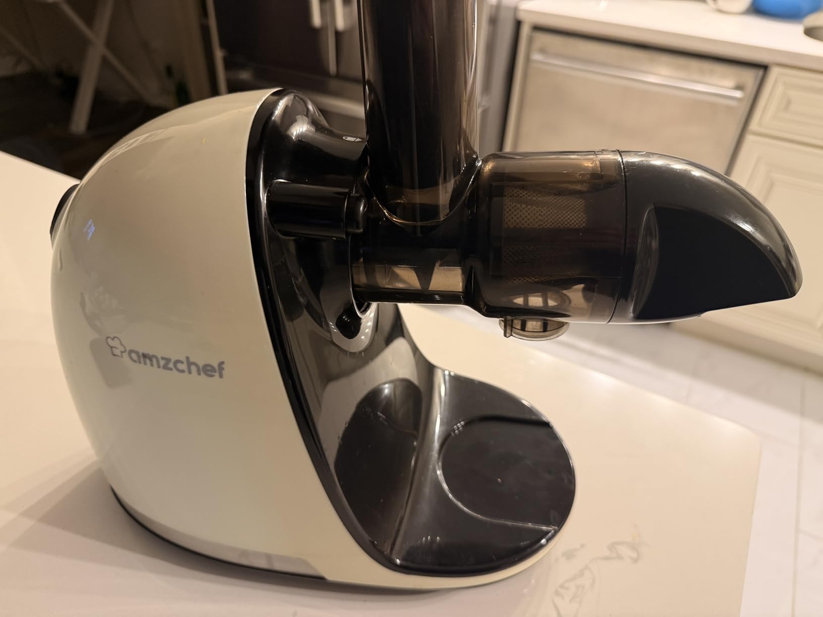 AMZCHEF Cold Press Masticating Juicer Machine - 90% Yield Reverse System, Quiet Motor for Home & Breakfast, 3-Step Clean with Brush, Includes 50+ Juice Recipes, Silver Grey customer photo 1