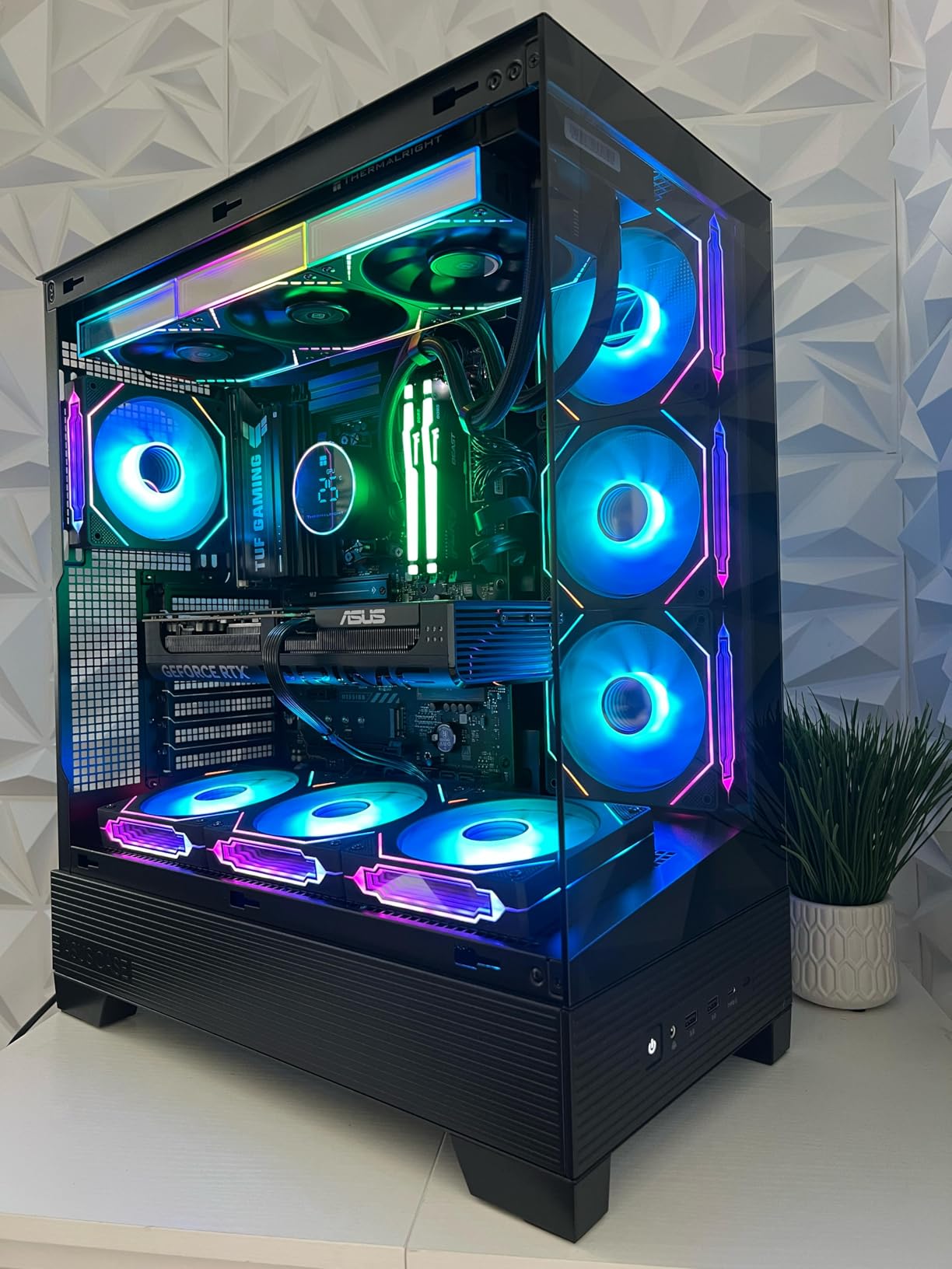Prism4 Pro X3 120mm ARGB Reverse Case Fans, Infinity Mirror RGB Light Effect 5V 3PIN Motherboard Light Sync 800~1800RPM PWM PC Fan Suitable for Computer Case (Triple Pack Black) customer photo 2