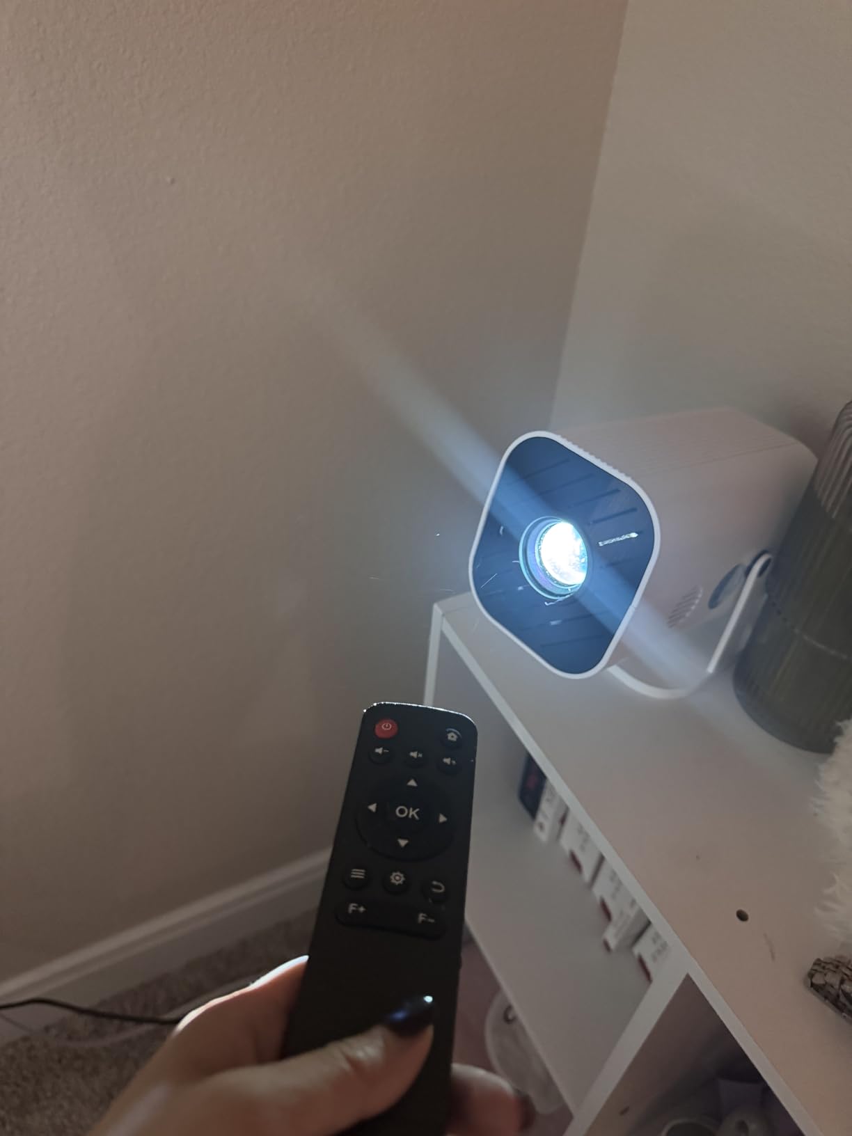 Mini Projector With Wifi And Bluetooth, 1080P Portable Projector, Built-in APPS & Electric Focusing & 210° Rotation, Movie Projector for Bedroom, Supports Smartphones/TV Stick/iPad/PS5/Laptop/HDMI/USB customer photo 1