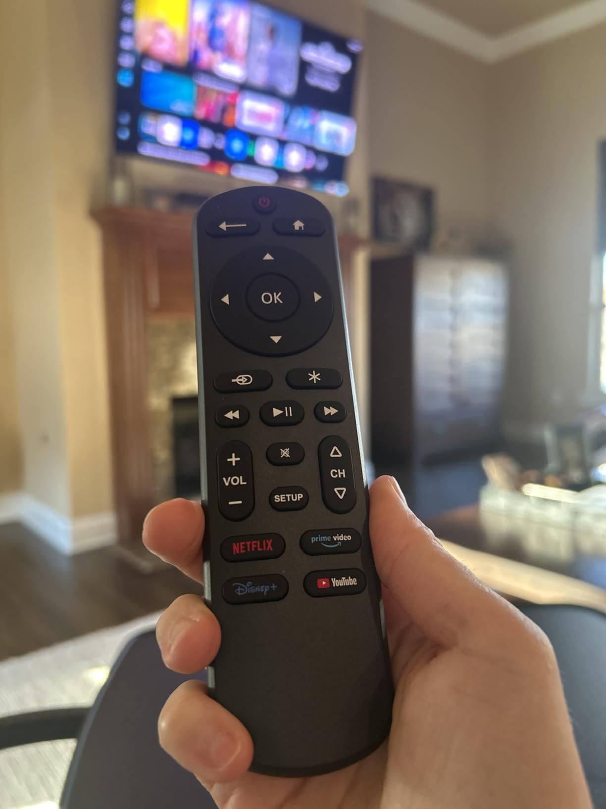 UltraPro OneTouch Backlit Remote Control for Smart TV, Samsung, LG, Sony, Vizio, Roku, Fire TV, Replacement, Black, 83758 customer photo 1