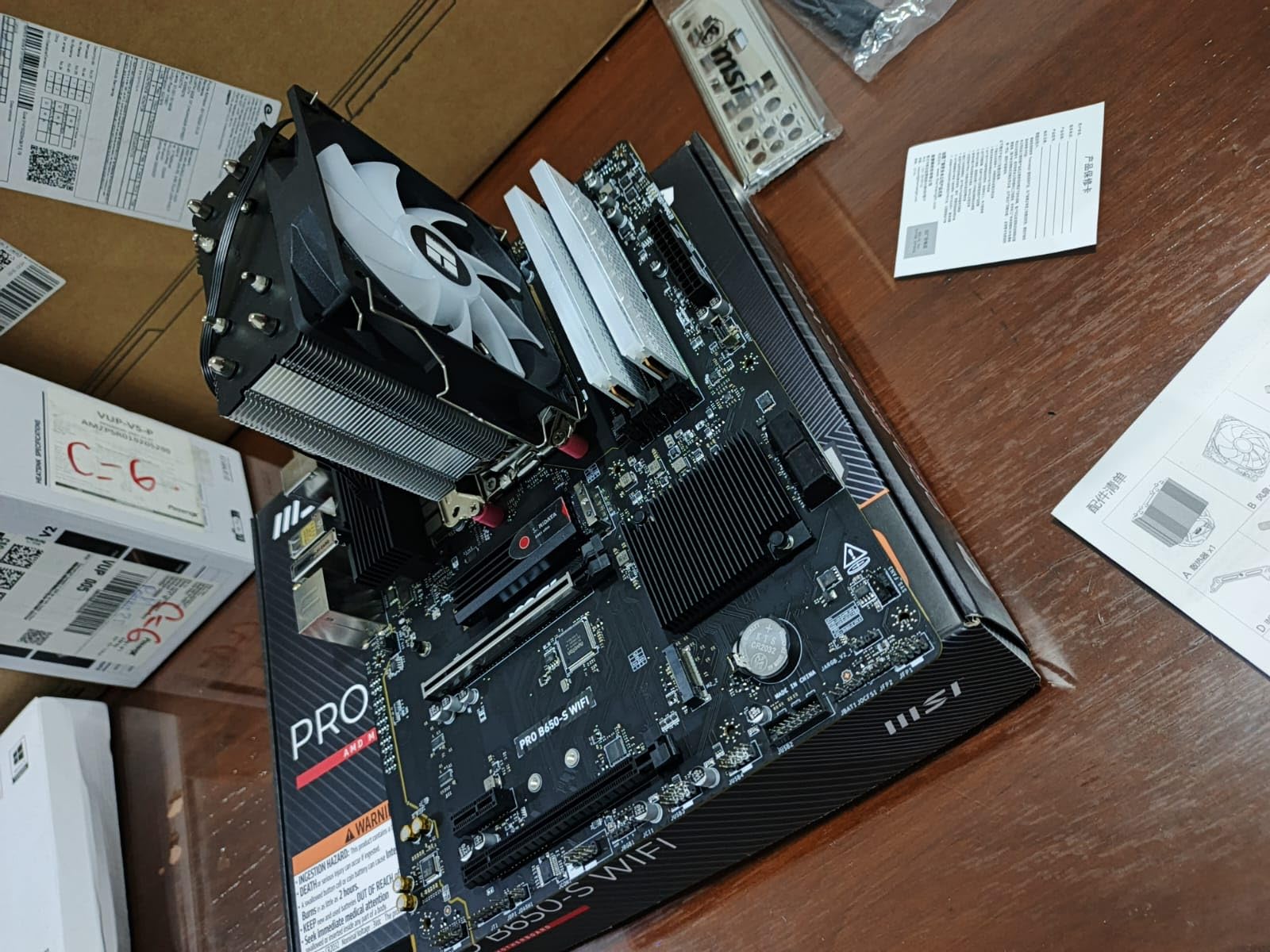 MSI PRO B650-S WiFi V1 Motherboard, ATX - Supports AMD Ryzen 9000/8000 / 7000 Series Processors, AM5 - DDR5 Memory Boost 6000+MHz/OC, 2 x PCIe 4.0 x16, 2 x M.2 Gen4, Wi-Fi 6E customer photo 1