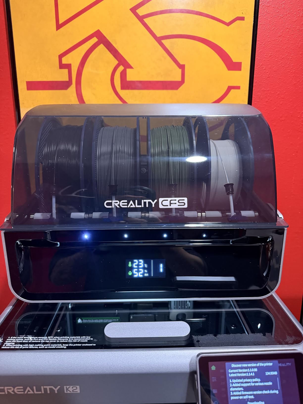 Creality K2 Combo (A) 3D Printer, Multicolor Printing with CFS, 600mm/s Printing Speed, 95% Pre-Assemble, Smart Al Camera & Auto Leveling, Next-Gen Direct Drive Extruder, Build Volume 260x260x260mm customer photo 1
