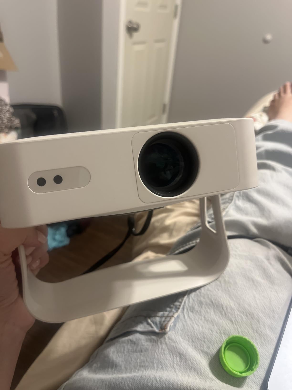 XuanPad White Smart Mini Projector with WiFi and Bluetooth, 4K Support Movie Projector, Portable Native 1080P Outdoor Projector with 360° Stand, Officially-Licensed App & Auto Focus customer photo 1