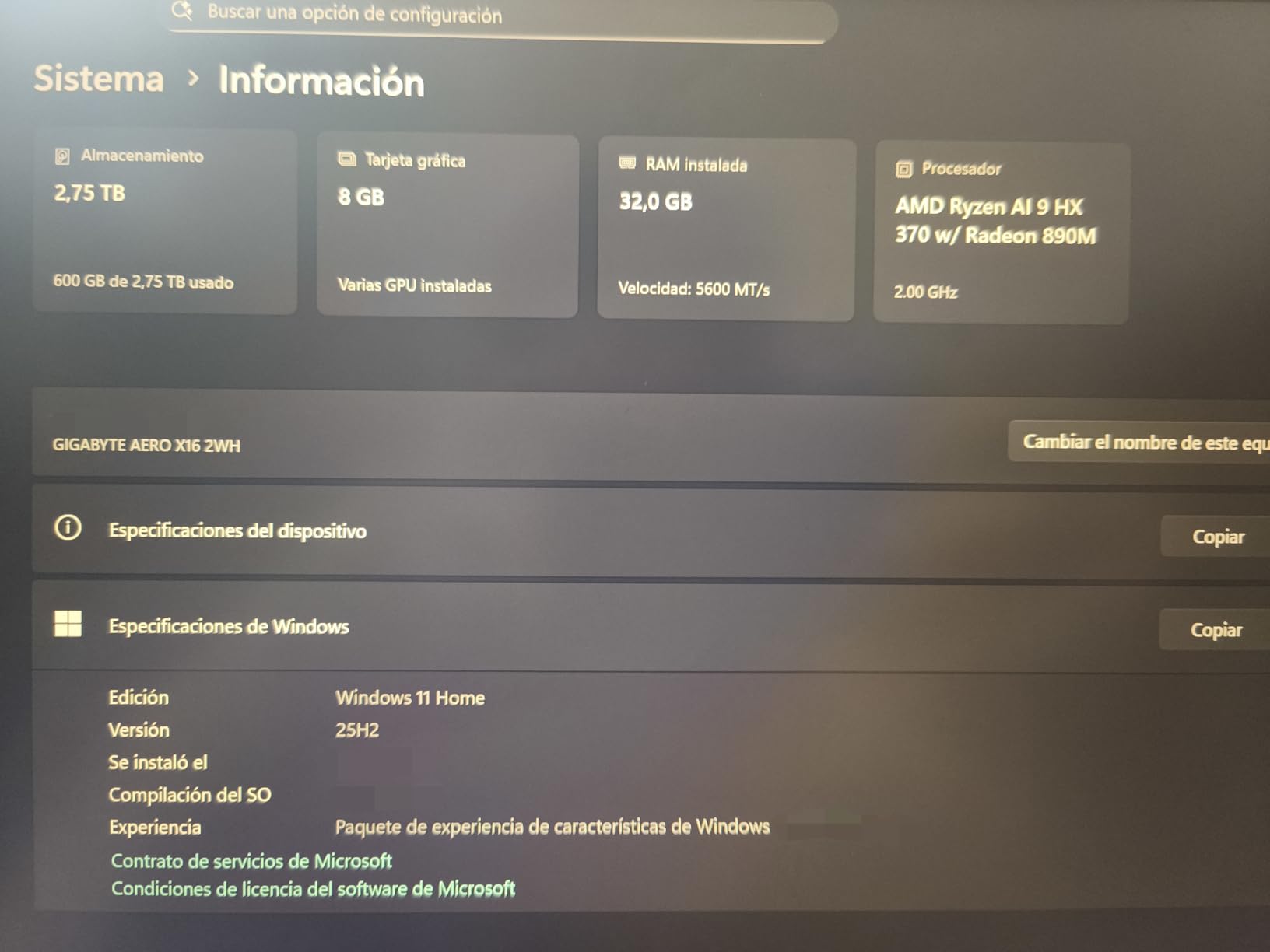 GIGABYTE AERO X16, Copilot+ PC - 165Hz 2560x1600 WQXGA - Manufactured by NVIDIA GeForce RTX 5070 - AMD Ryzen AI 9 HX 370-1TB SSD with 32GB DDR5 RAM - Windows 11 Home - Space Gray customer photo 2