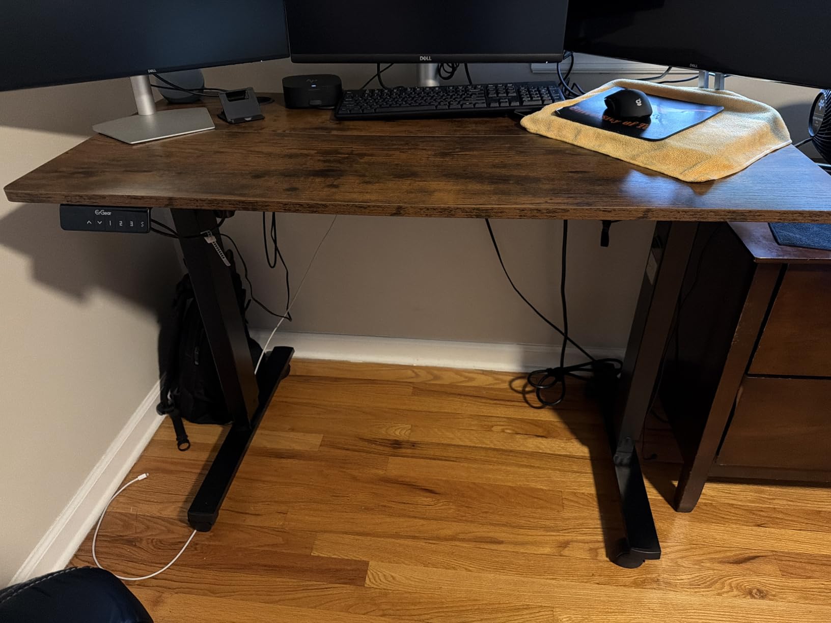 Cable Management, 25.3'' Under Desk Cable Management Tray No Drill, Metal Cable Organizer with Clamp for Wire Management, Cord Organizer for Home Office, Desk Accessories Organizer, Black customer photo 2