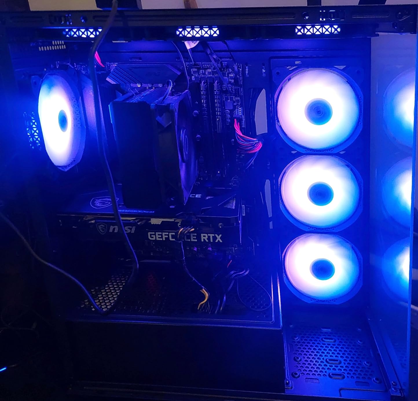 MUSETEX ATX PC Case 7 PWM ARGB Fans Pre-Installed, Type-C Mid Tower Computer Case with Full-View Dual Tempered Glass, Gaming PC Case, Black (K2) customer photo 1