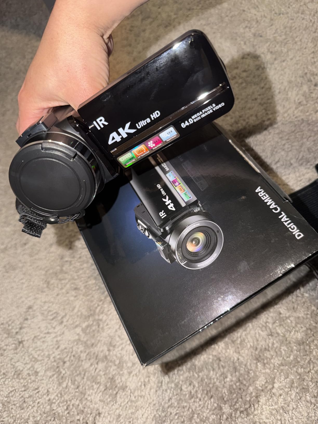 ZYDIIE 4K Video Camera Camcorder UHD 64MP Vlogging Camera for YouTube 18x Digital Zoom 3