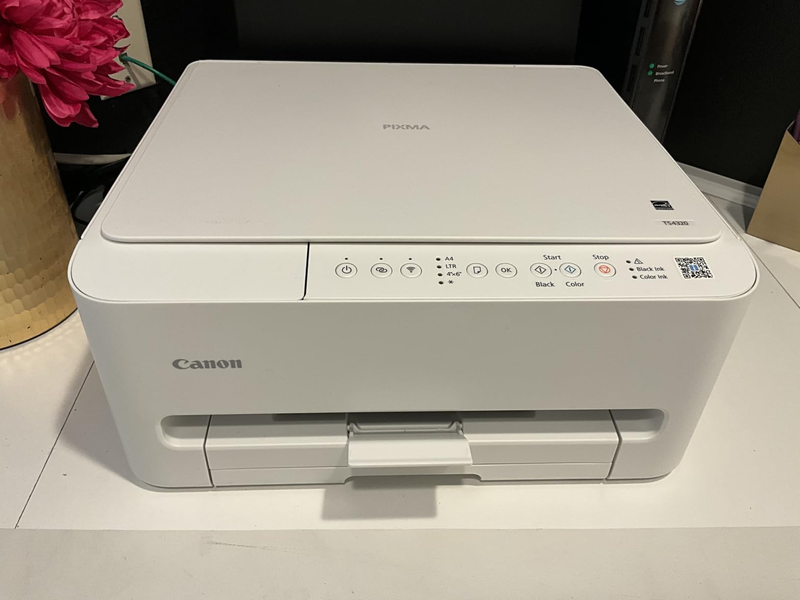 Canon PIXMA TS4320 Wireless Color Inkjet Printer for Duplex Printing, White - Home Printer with Copier/Scanner, Compact Design, Easy Setup, 1 Year Limited Warranty customer photo 1