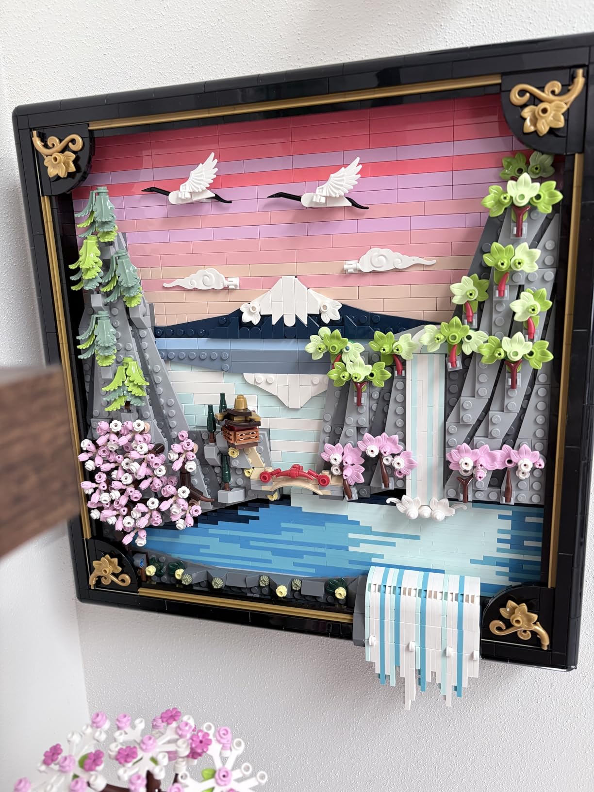 LEGO Art Japanese Cherry Blossom Landscape Building Set for Adults - Room Decoration & Gift for Women & Men, Ages 18+ - Framed Wall Decor, Stand or Hang to Display - 31218 customer photo 2