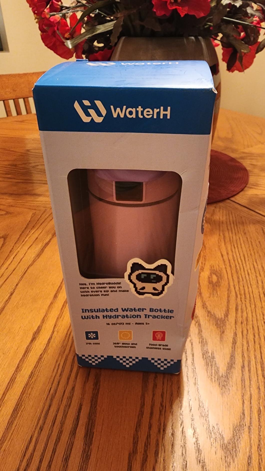 BOOST Smart Water Bottle with Reminder & Tracker, 16oz Kids Water Bottle for School, DIY Refrigerator Magnets, BPA-Free Vacuum Insulated Stainless Steel, Ideal for Travel, Camping customer photo 1