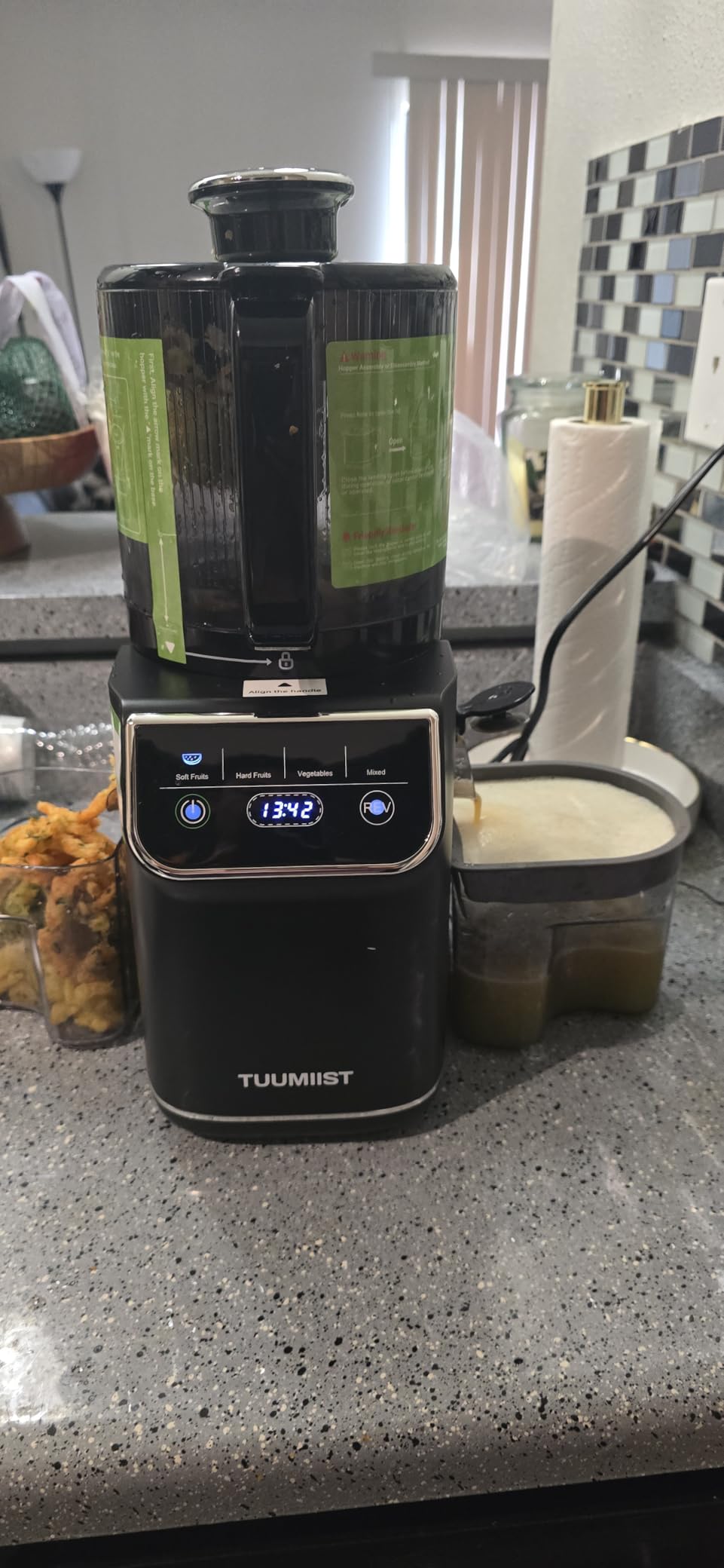 TUUMIIST 3-in-1 Cold Press Juicer Machine, Smart Touch Masticating Juicers for Whole Fruit & Vegetable, 6.5