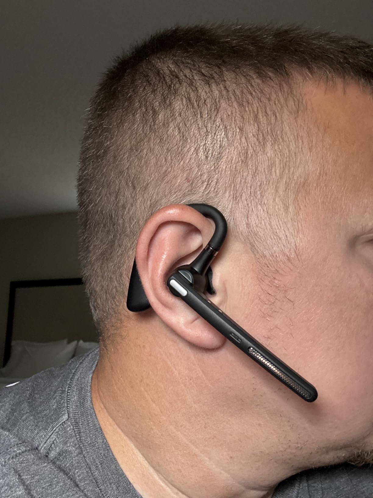 Bluetooth Headset with 72-Hour Talk Time & 500mAh Charging Case, Bluetooth V5.3 Headset with Noise Cancelling Mic - Wireless Earpiece Hands-Free Headphones for Office Trucker Driving Business, Black customer photo 1