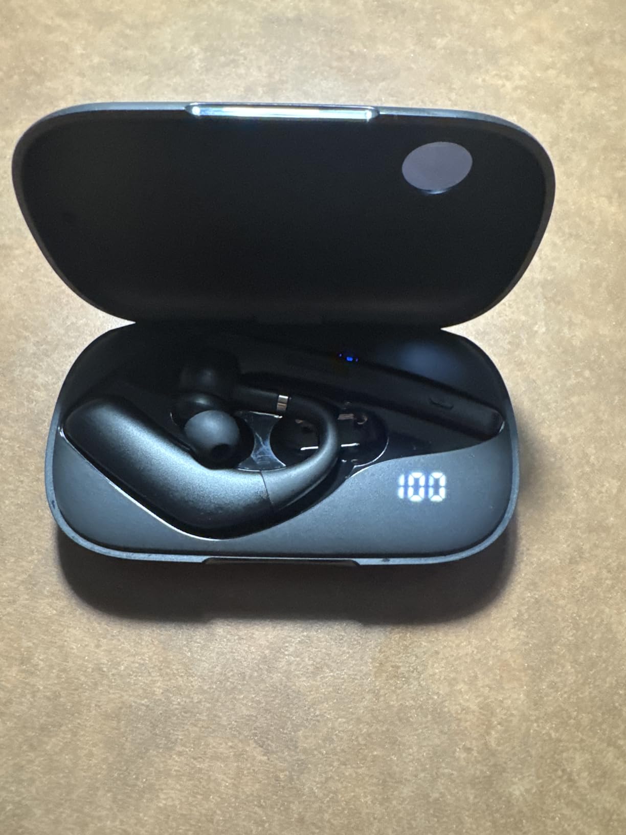 Bluetooth Headset with 72-Hour Talk Time & 500mAh Charging Case, Bluetooth V5.3 Headset with Noise Cancelling Mic - Wireless Earpiece Hands-Free Headphones for Office Trucker Driving Business, Black customer photo 2