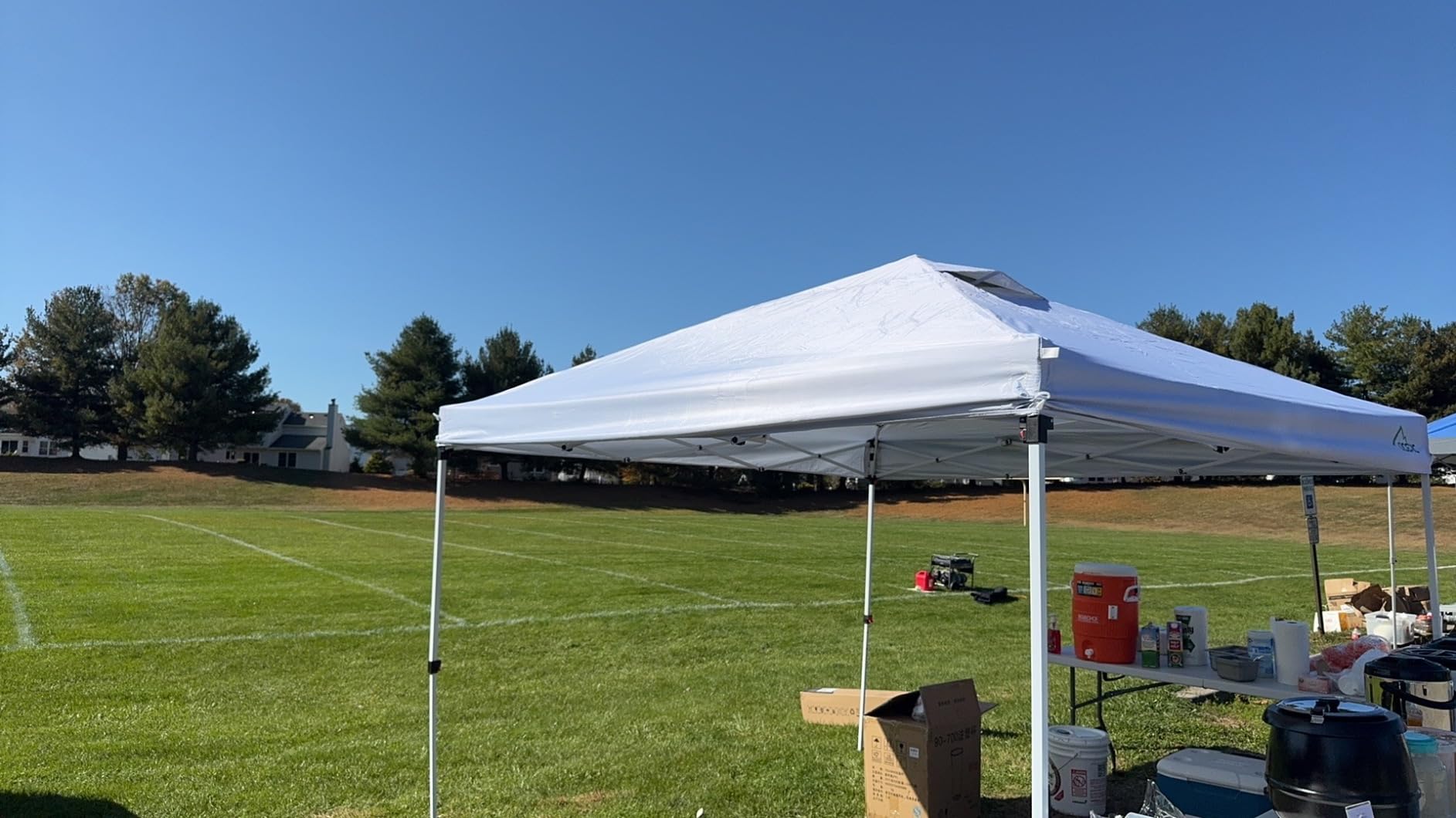 Acepic 10x20 Pop Up Canopy Tent with 6 Removable Sidewalls, One-Push Center Lock Design, Commercial Grade Waterproof Party Gazebo, UV Protection Outdoor Event Shelter with Church Windows, White customer photo 1