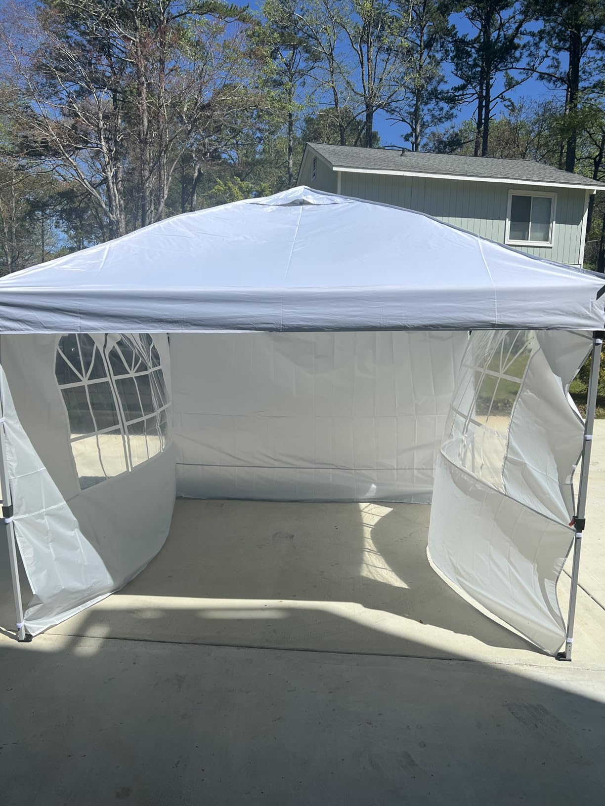 Raynesys Pop Up Canopy Tent with Sidewalls, 10x10ft 10 Person Party Tent One Push Setup, Portable Gazebo Outdoor Sun Shade for Events, Parties, Camping, Commercial, Silver Coated Top, White customer photo 2