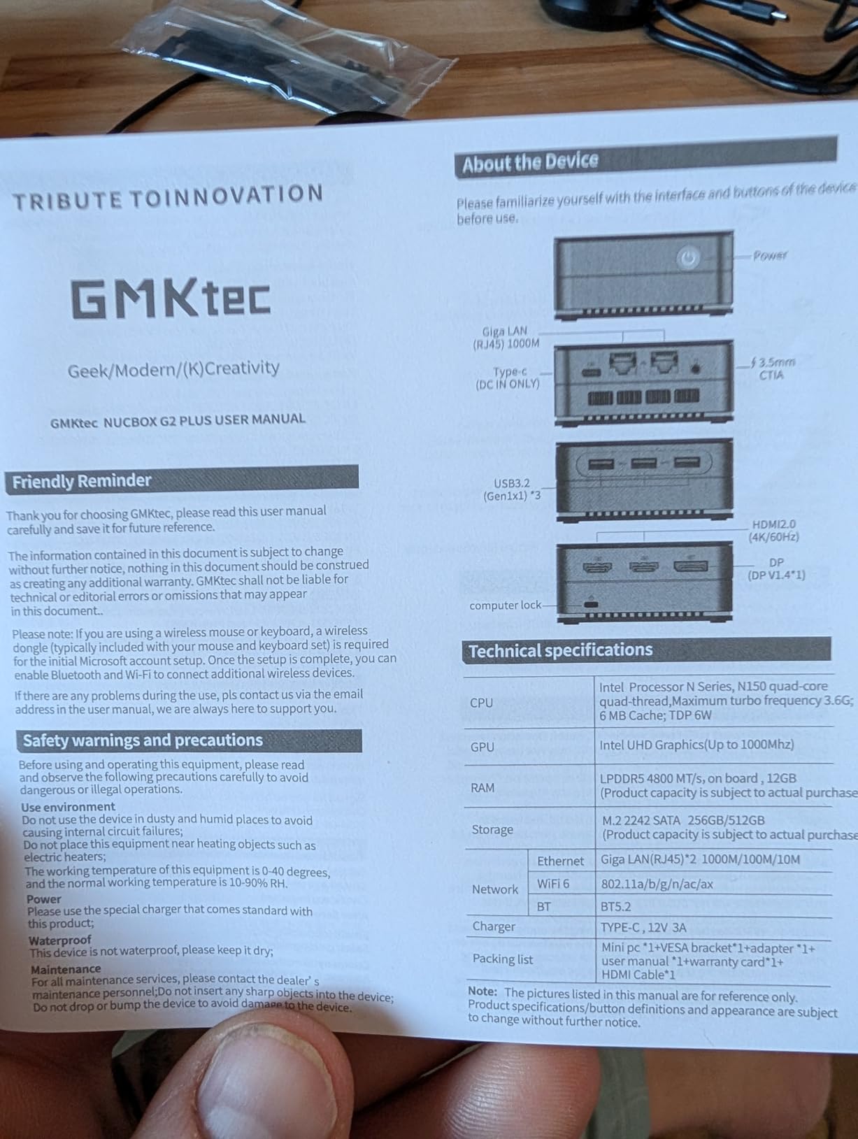 GMKtec G3S Mini PC Computers Intel N95 Processor (Turbo 3.4GHz) | 8GB DDR4 256GB SSD Desktop Computer 4K Dual HDMI Display customer photo 1