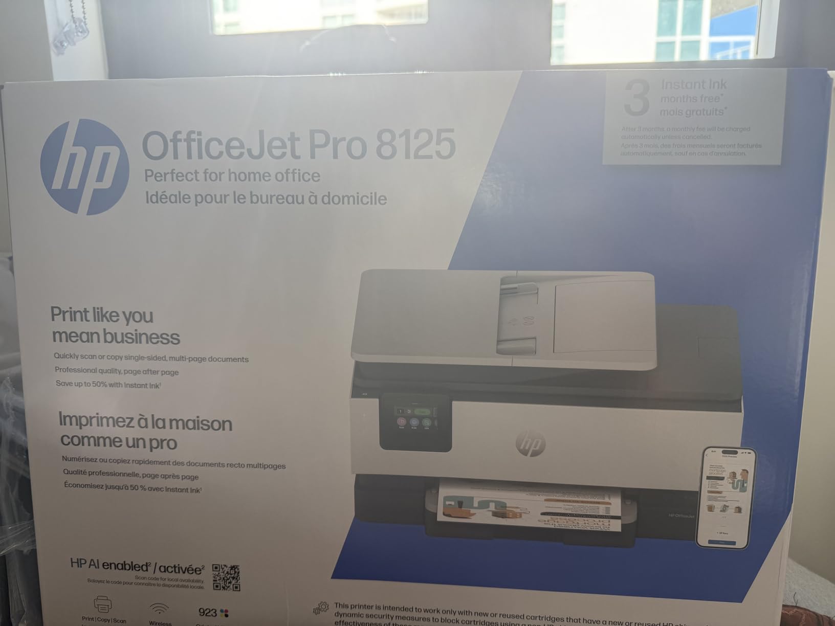 HP OfficeJet Pro 8125 Wireless All-in-One Color Inkjet Printer, Print, Scan, Copy, ADF, Duplex Printing Best-for-Home Office, 3 Month Trial of Instant Ink Included, AI-Capable (C2VJ4A) customer photo 2