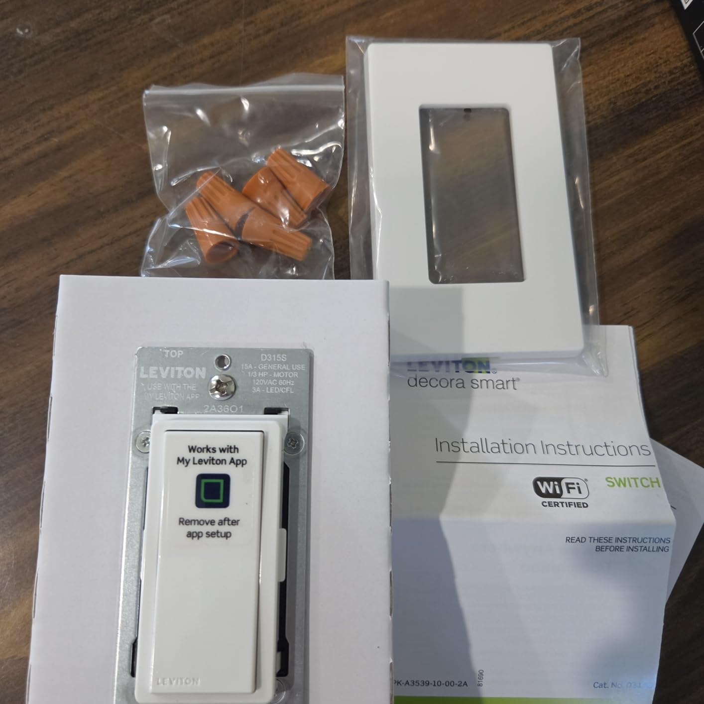 Leviton Decora Smart Switch, Wi-Fi, Works with Matter, Alexa, Google Assistant, Apple Home/Siri & Wired or Wirefree 3-Way, Neutral Wire Required, D315S-1RW, White customer photo 2