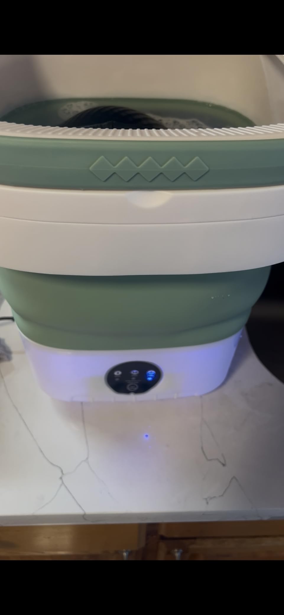 20L Foldable Portable Washing Machine, 45dB Ultra Quiet 3 Modes Mini Washer with Spin Basket, No Installation Compact Washer for Travel RV Dorm Apartment Camping, Baby Clothes Underwear Socks customer photo 2