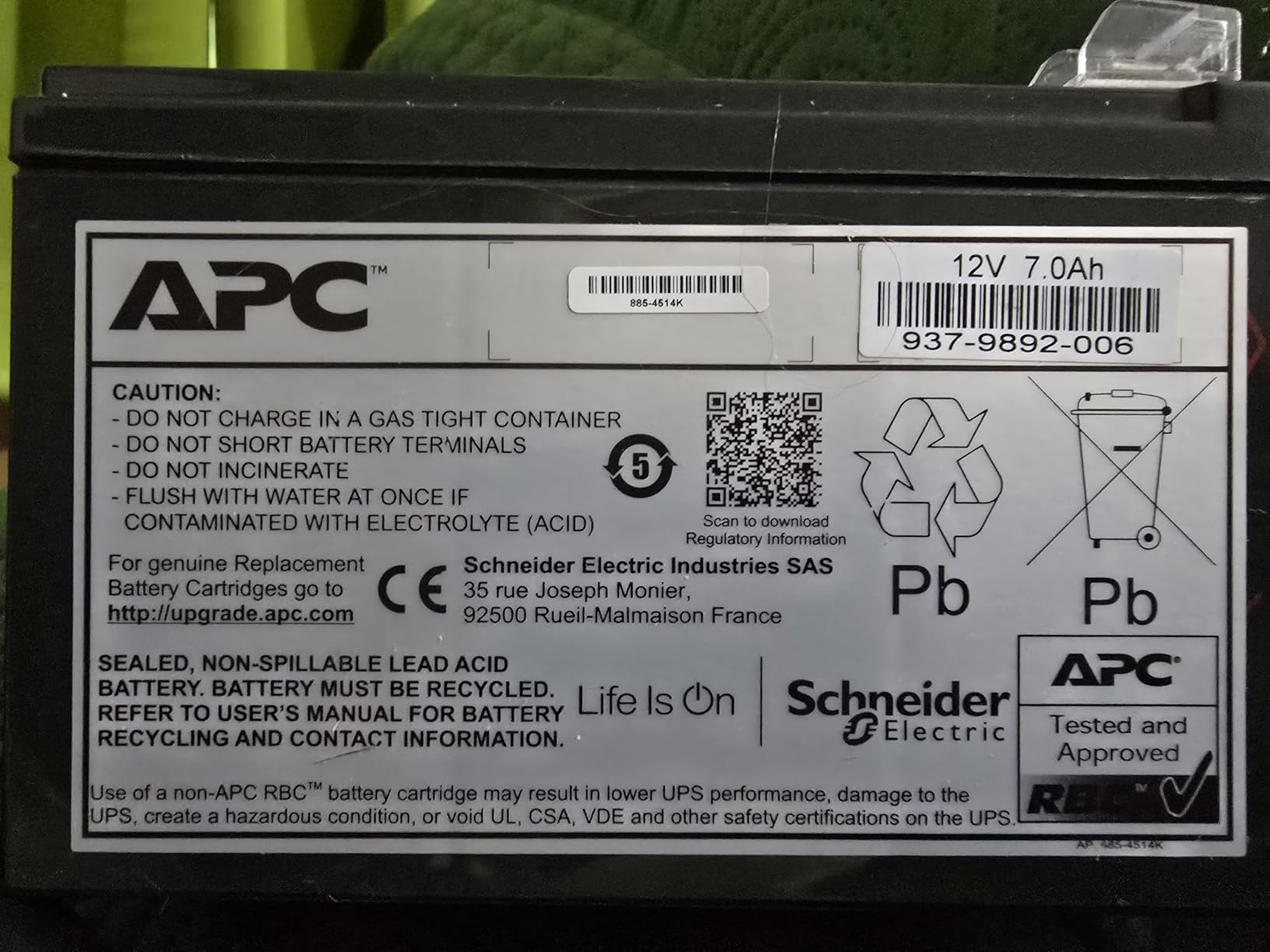 APC UPS Battery Replacement Cartridge APCRBC110, Compatible with APC Back-UPS model BE550G customer photo 1